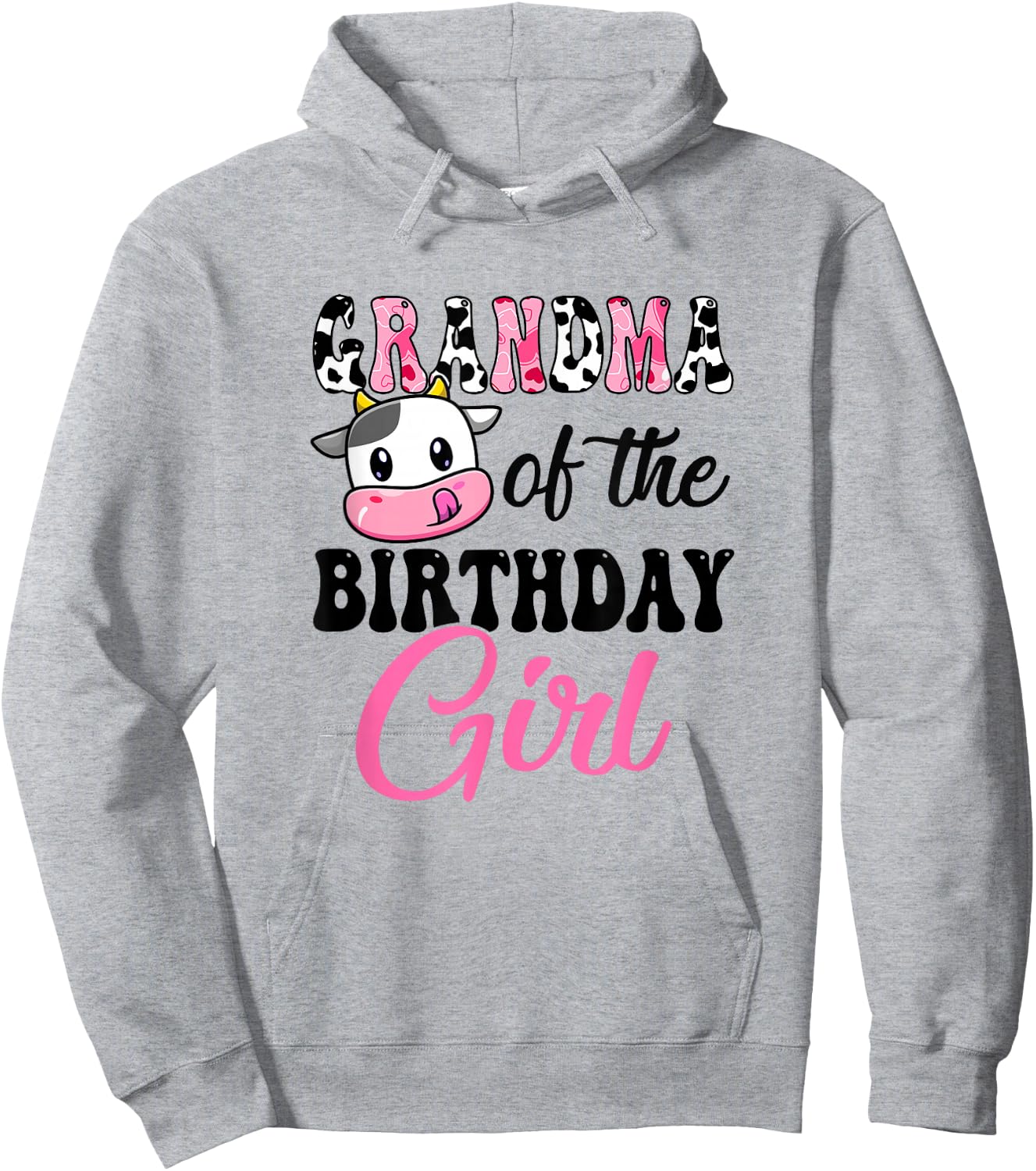 Grandma Of The Birthday Girl Cow Farm 1St Birthday Girl Hoodie - Hoodie | Ash