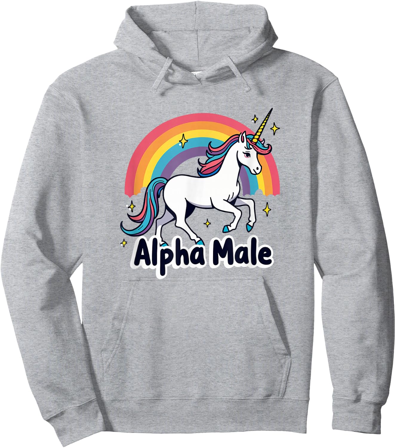 Alpha Male Rainbow Unicorn Weird AlphaMale Meme Pink Hoodie - Hoodie | Ash