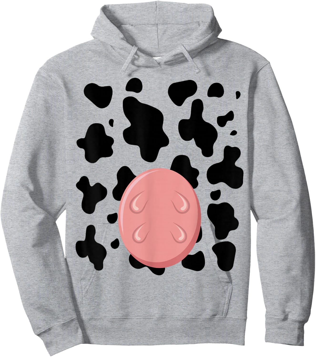 Funny Cow Utters Costume Easy Calf DIY Halloween Animals Hoodie - Hoodie | Ash