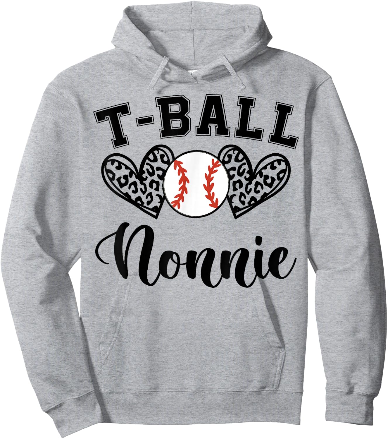 T-Ball Nonnie Leopard Funny T-Ball Nonnie Mother's Day Hoodie - Hoodie | Ash