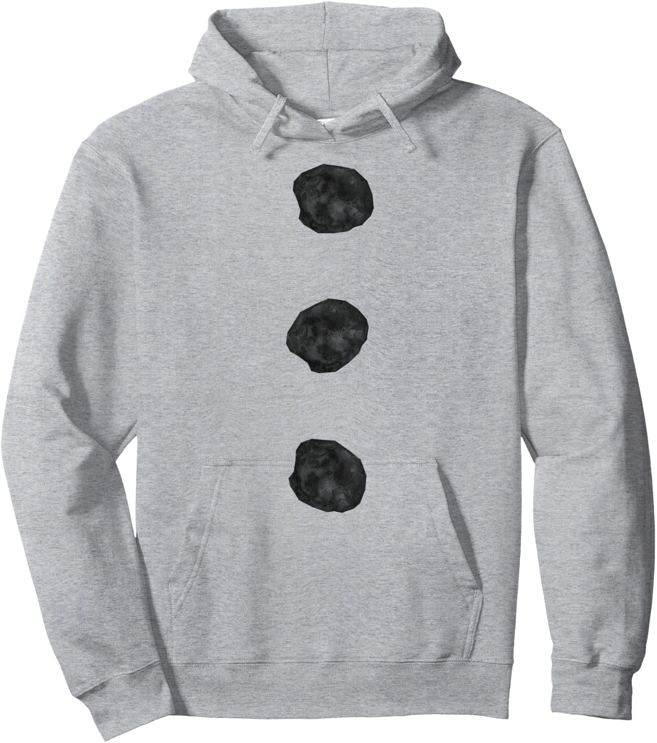 Snowman Costume Shirt Three Black Buttons on White Hoodie - Hoodie | Ash