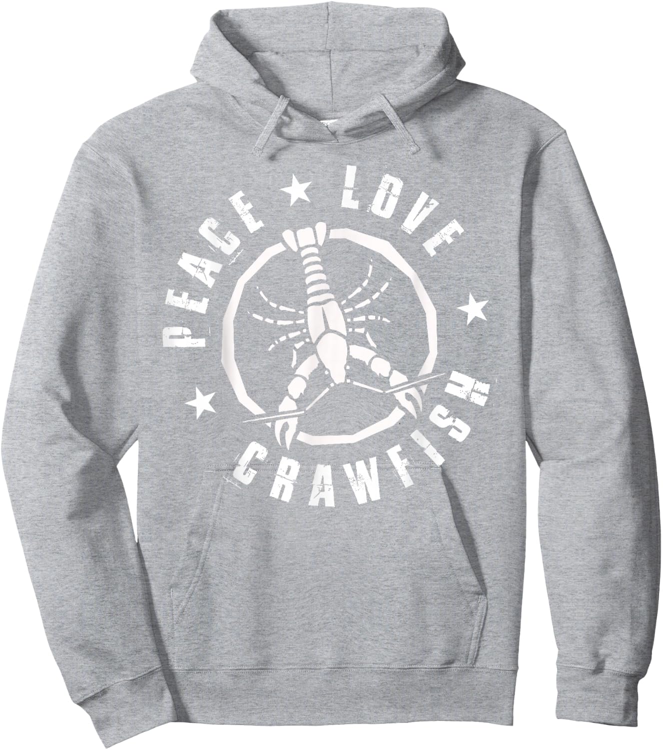 Funny Crawfish Boil Peace Love Crayfish Cajun Men Hoodie - Hoodie | Ash