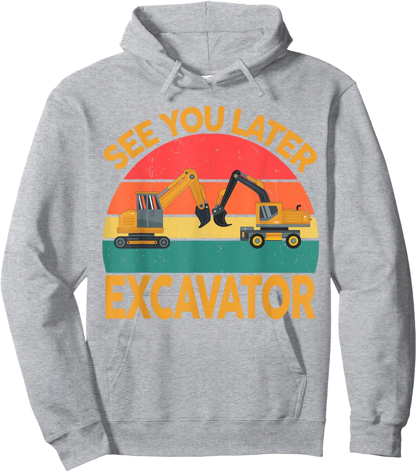 Funny Construction Excavator Shirt toddler adult men women Hoodie - Hoodie | Ash
