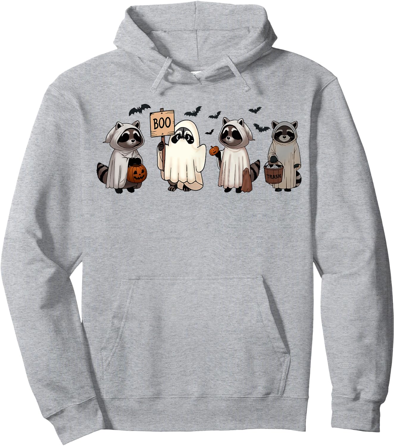 Cute Ghost Raccoon Halloween Funny Raccoon Spooky Season Hoodie - Hoodie | Ash