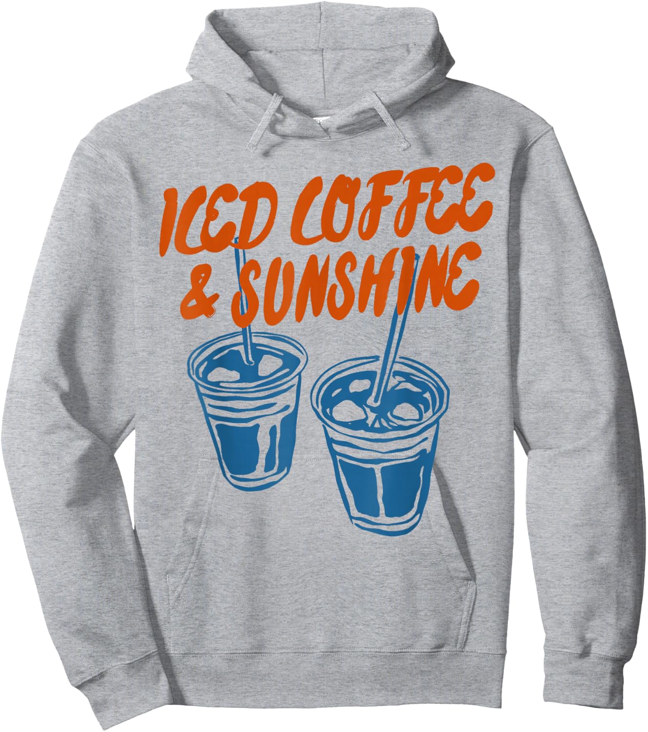 Iced Coffee and Sunshine Retro Graphic Summer Vibes Hoodie - Hoodie | Ash