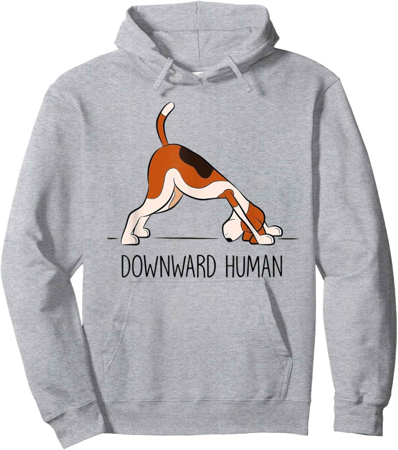 Downward Human Men's Women's Funny Dog Yoga , White Hoodie - Hoodie | Ash