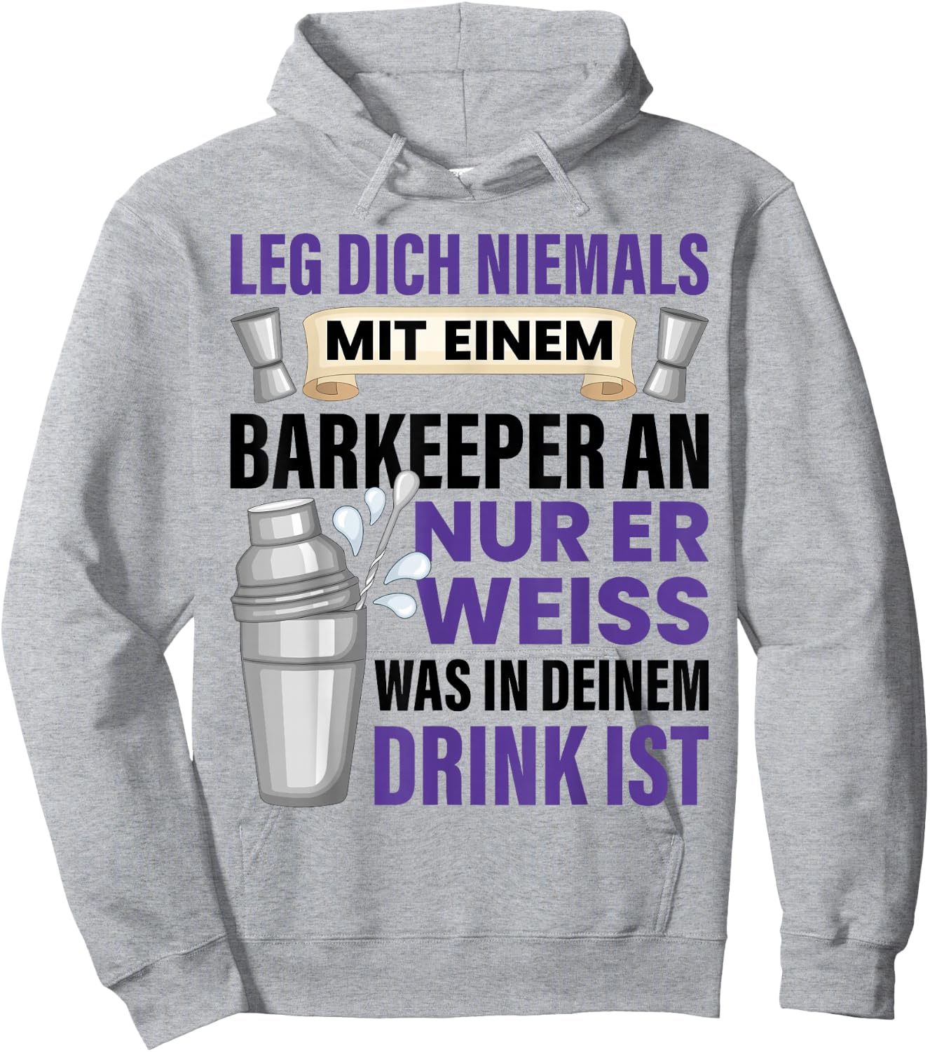 Barkeeper Spruch Geschenk Barmann Getränkemischer Spruch Bar Hoodie - Hoodie | Ash