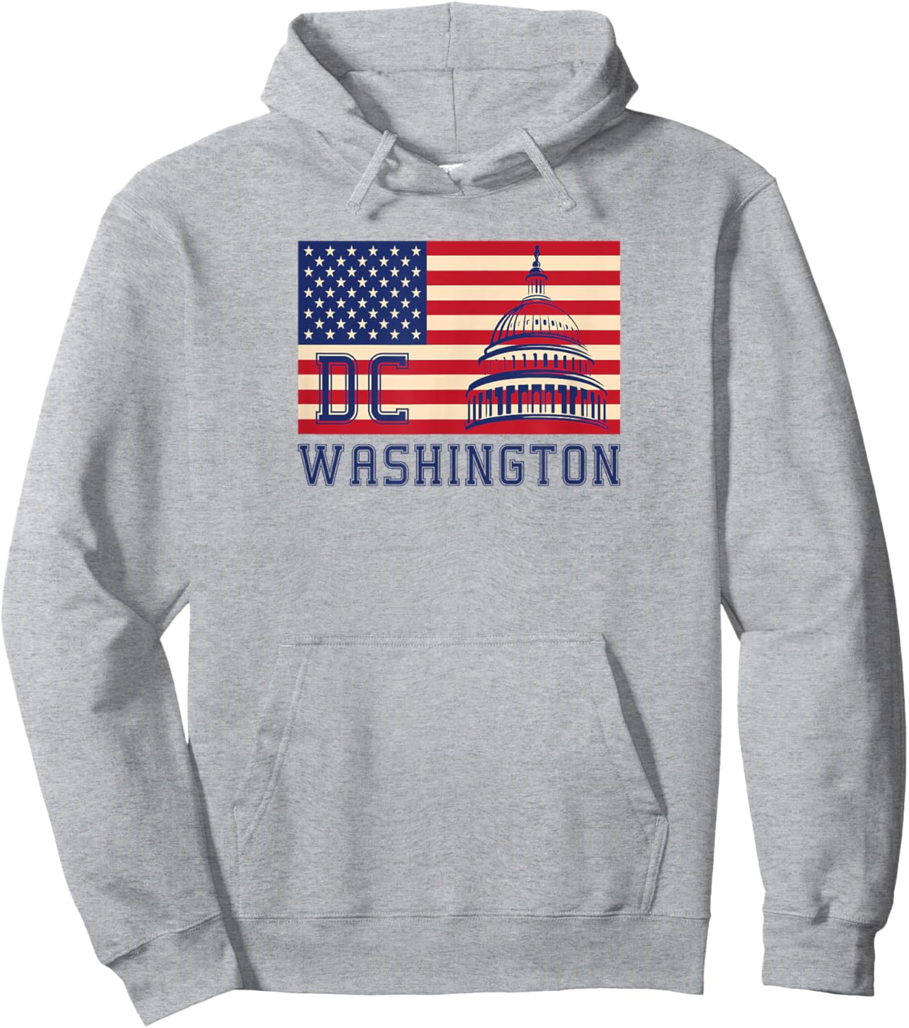 Washington DC Flag of the United States Hoodie - Hoodie | Ash