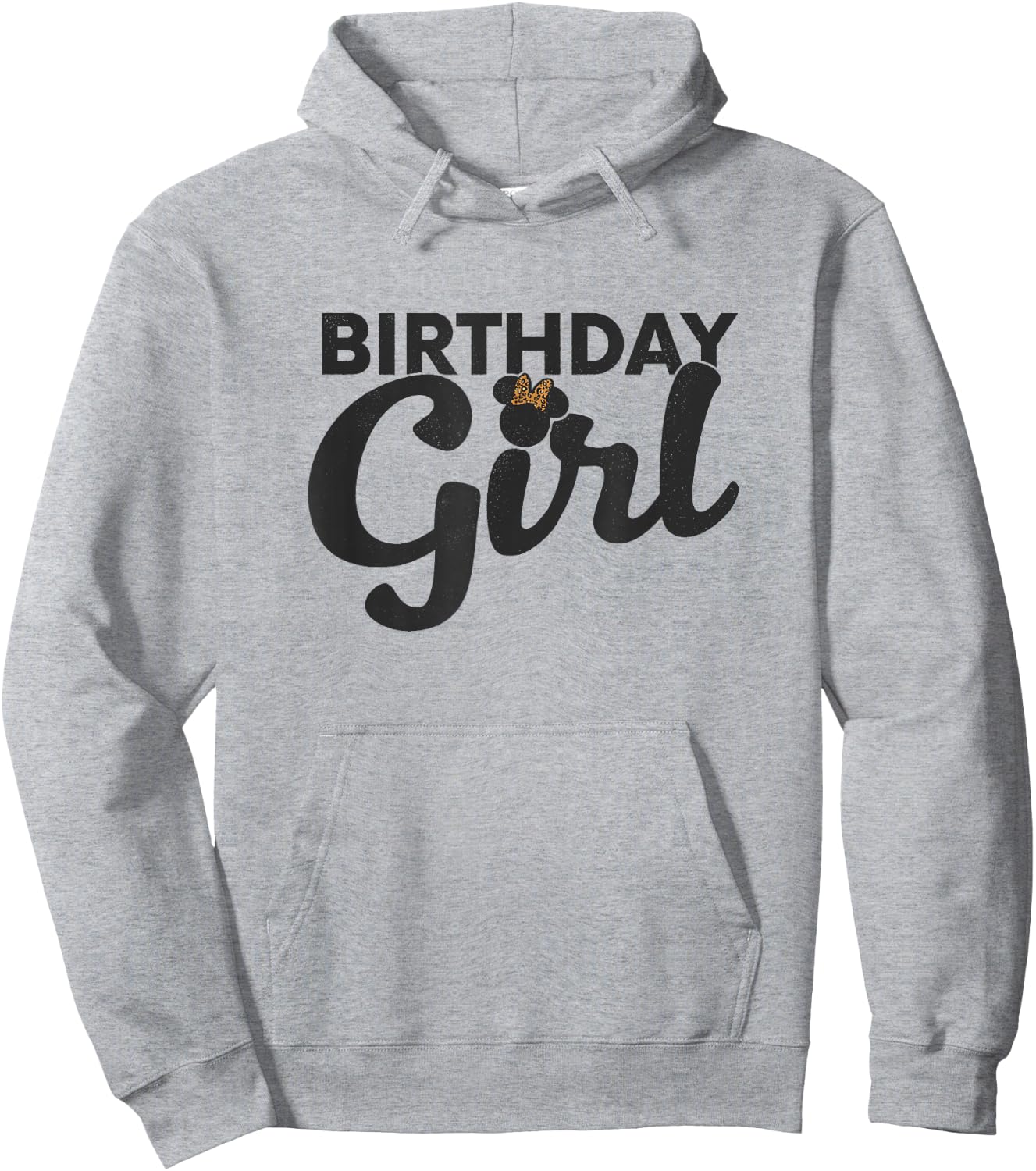 Disney Minnie Mouse Birthday Girl Cute Leopard Bow Hoodie - Hoodie | Ash