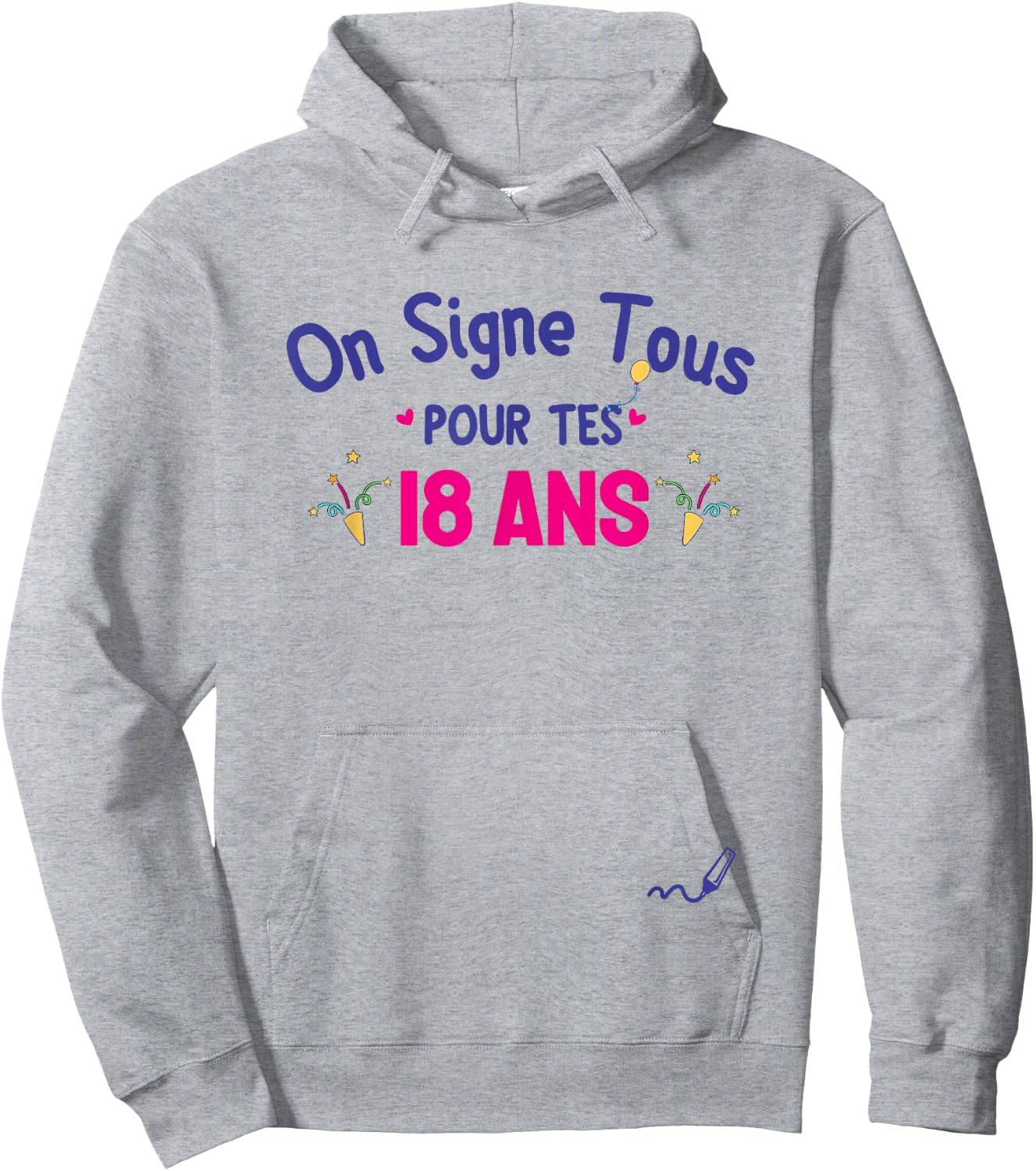 Anniv 18 ans – On Signe Tous Pour Tes 18 ans , white, S Hoodie - Hoodie | Ash