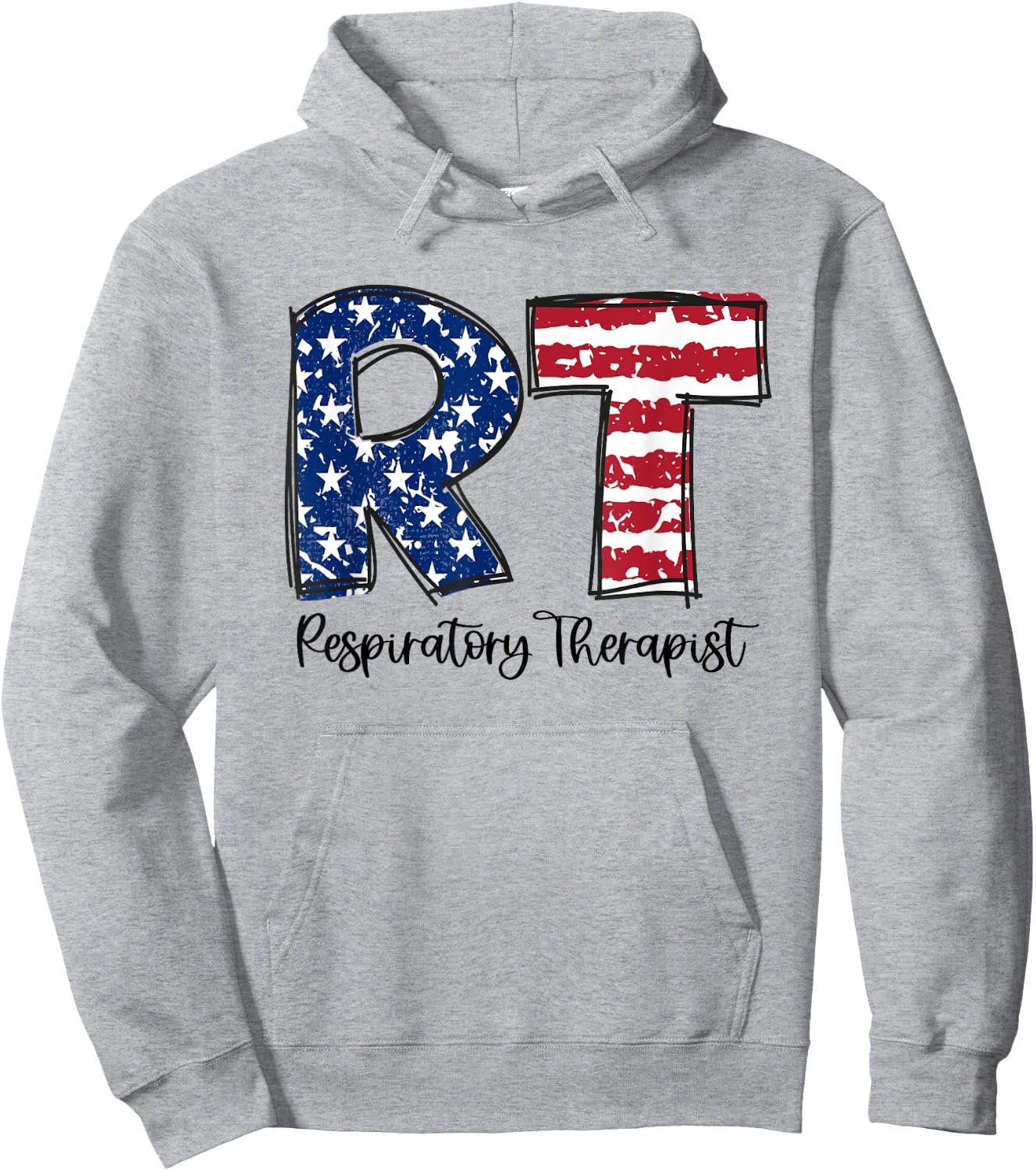Respiratory Therapist 4th of July RT American Flag Patriotic Hoodie - Hoodie | Ash