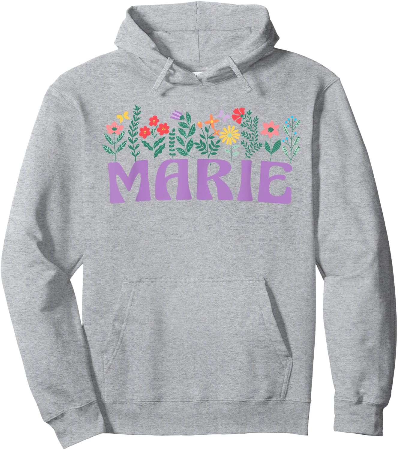 Wildflower Women's Floral Marie First Name Mother's Day Hoodie - Hoodie | Ash
