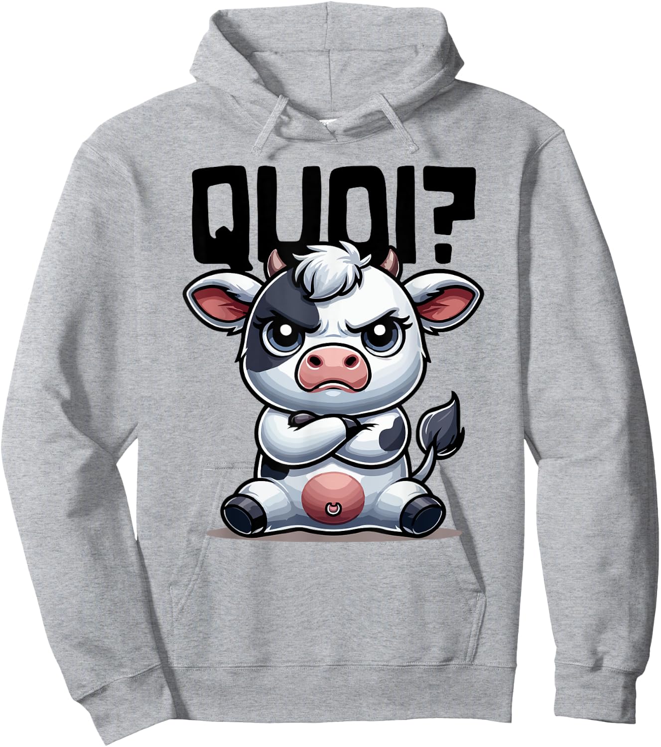 What Shirt Cow Woman Girl Boy Idea Humour Cow , white, S Hoodie - Hoodie | Ash