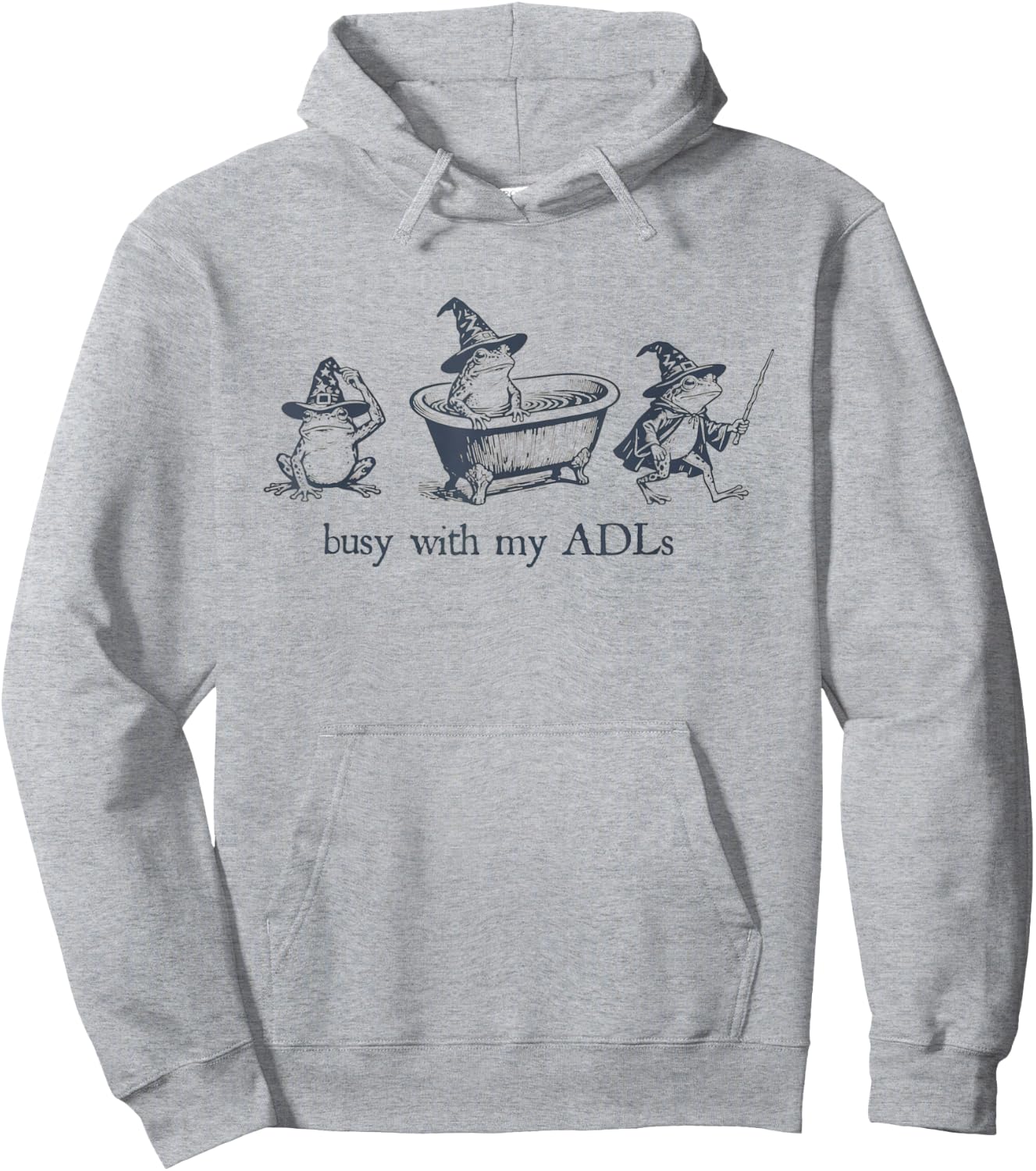 Women Occupational Therapy Frog Wizard OT Busy with My ADLs Hoodie - Hoodie | Ash