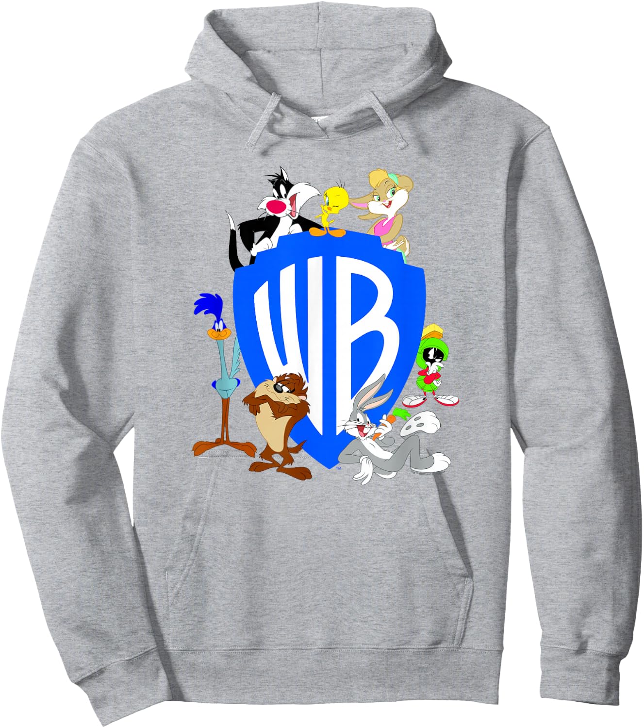 WB100 Looney Tunes Classic Warner Bros. Logo Hoodie - Hoodie | Ash