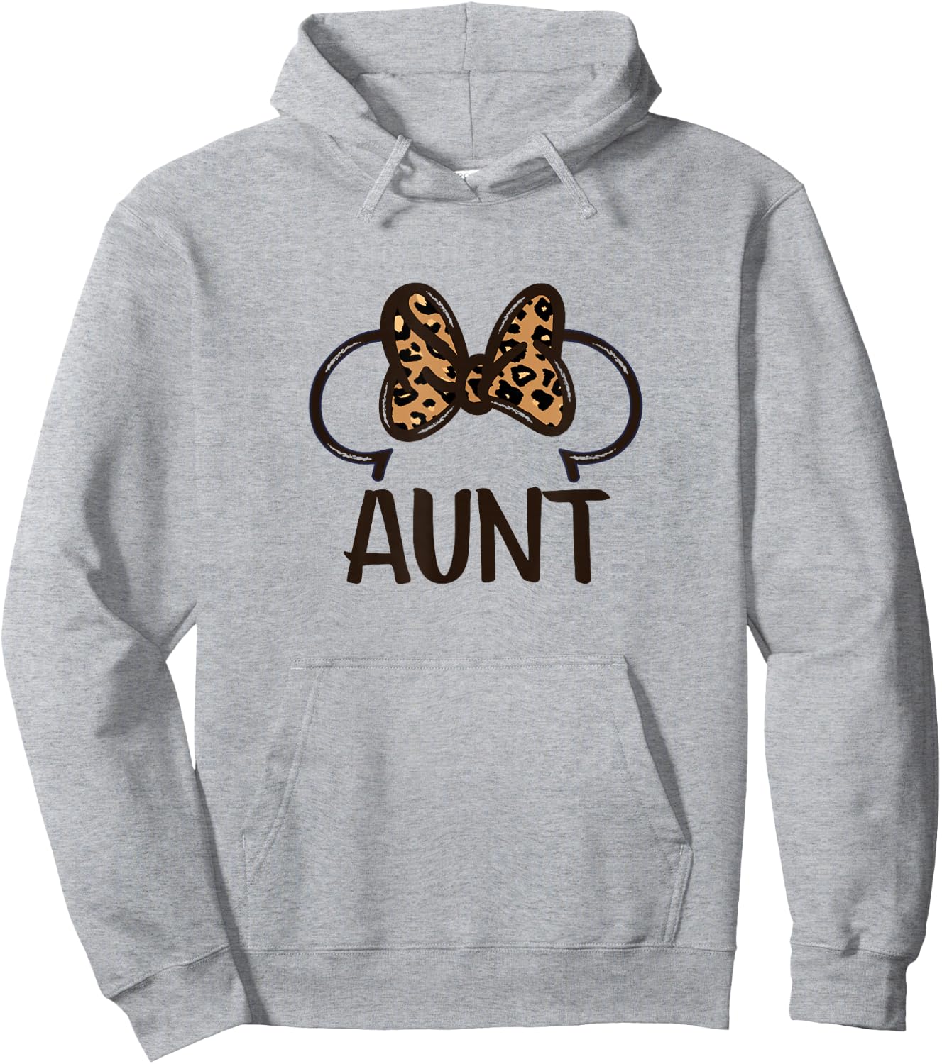 Disney Mickey and Friends Minnie Mouse Aunt Leopard Bow Hoodie - Hoodie | Ash