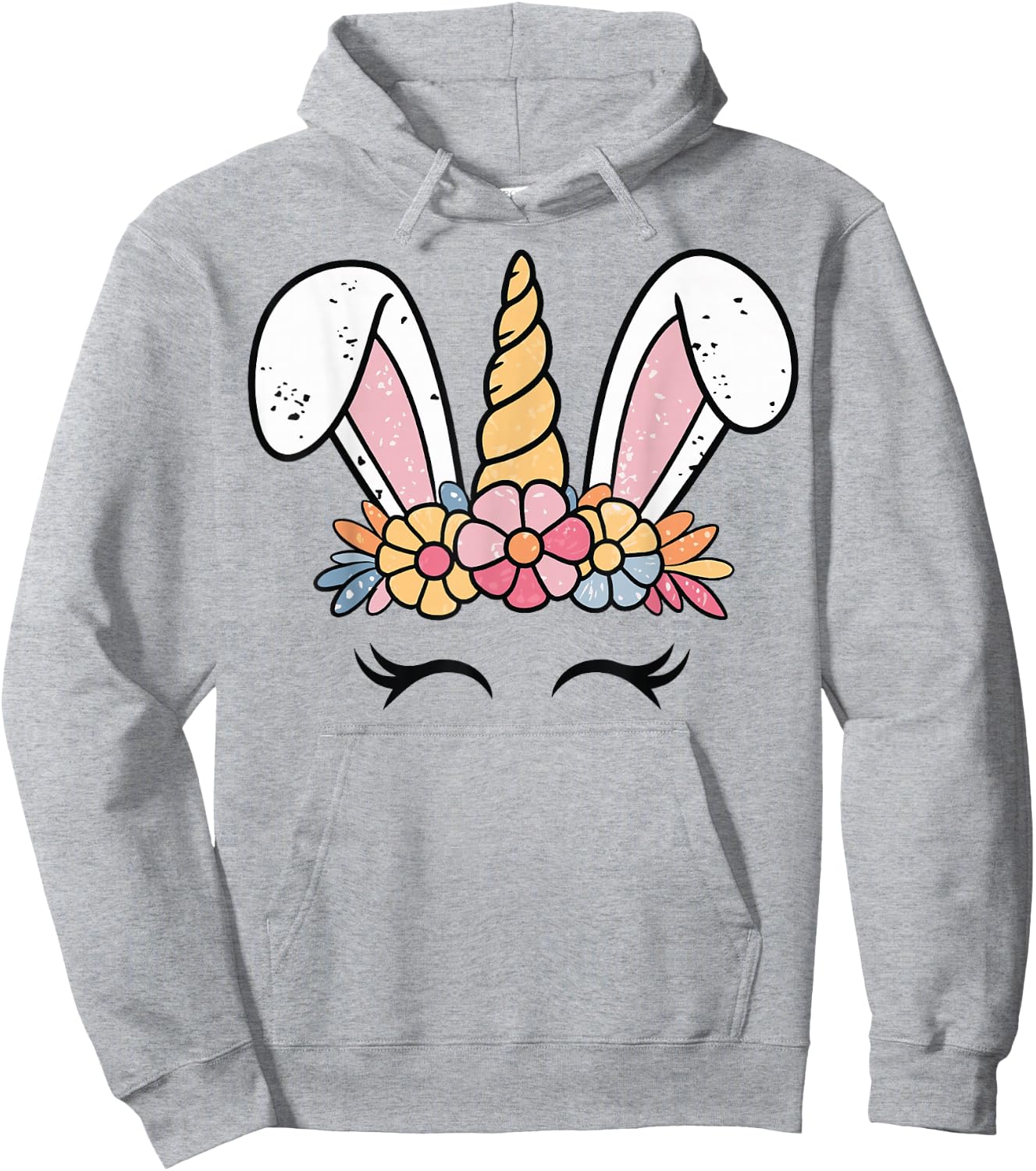 Unicorn Easter Head Hoodie - Hoodie | Ash