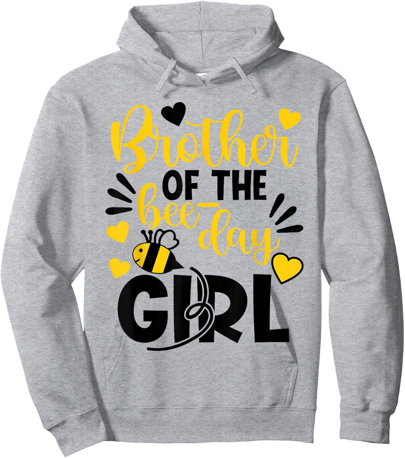 Brother Of The Bee Day Girl Hive Party Matching Birthday Hoodie - Hoodie | Ash