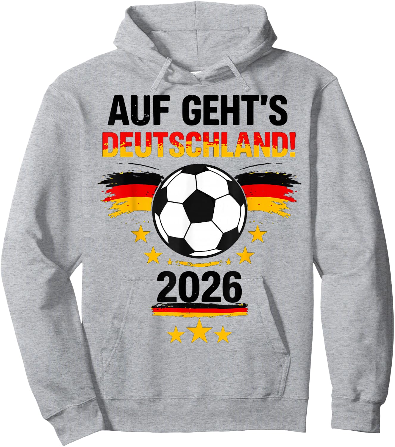 Auf geht's Deutschland 2026 Fußball Deutschland Fan Hoodie - Hoodie | Ash