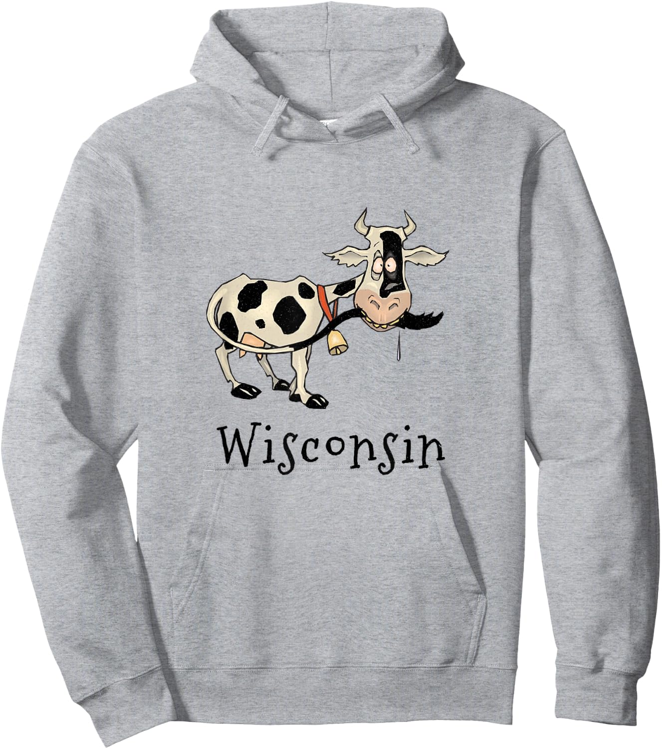 Wisconsin Silly Funny Whimsy Dairy Cow Farm Holstein Hoodie - Hoodie | Ash