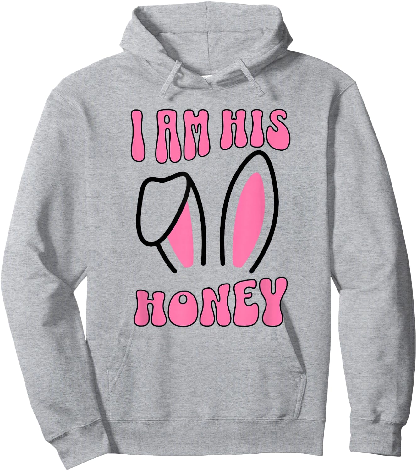 Women's Matching Couple Easter Wife, I Am His Honey Hoodie - Hoodie | Ash