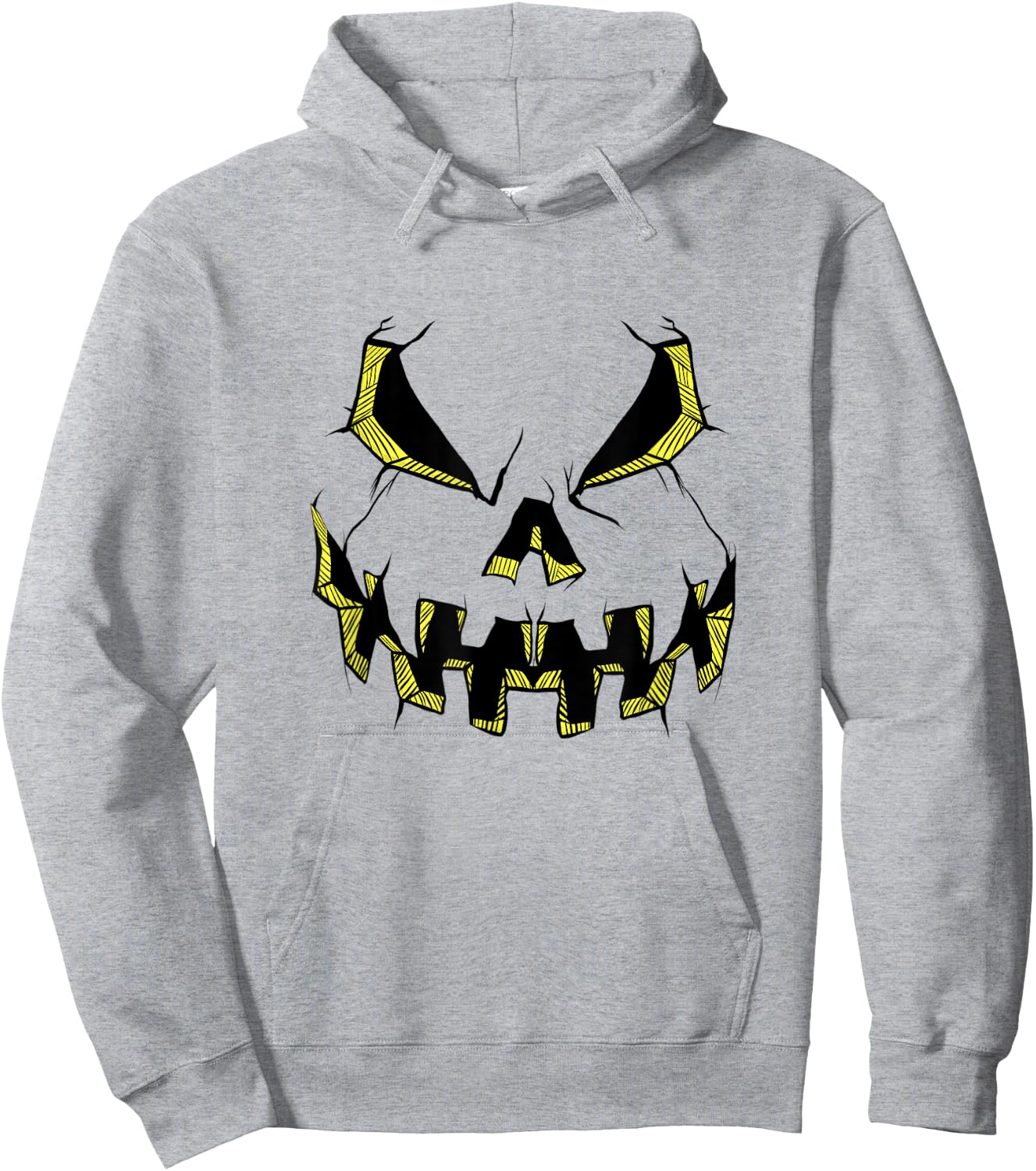 Scary Pumpkin Face Halloween Party Costume Jack O Lantern Hoodie - Hoodie | Ash