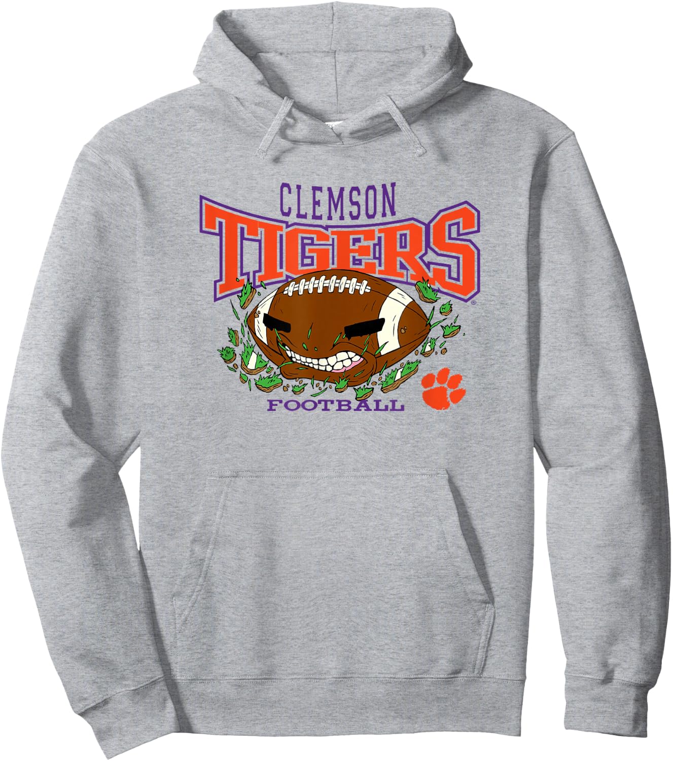 Clemson Tigers Football Bite White Officially Licensed Hoodie - Hoodie | Ash