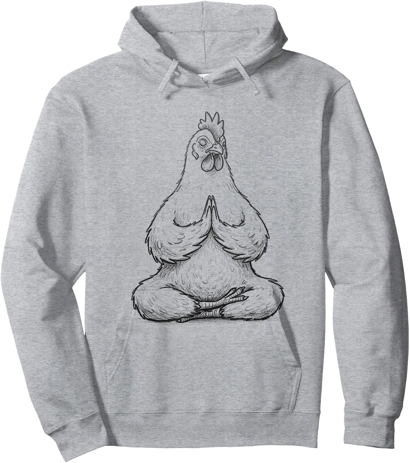 Meditation Funny Chicken Doing Yoga Buddhist Zen Design Hoodie - Hoodie | Ash