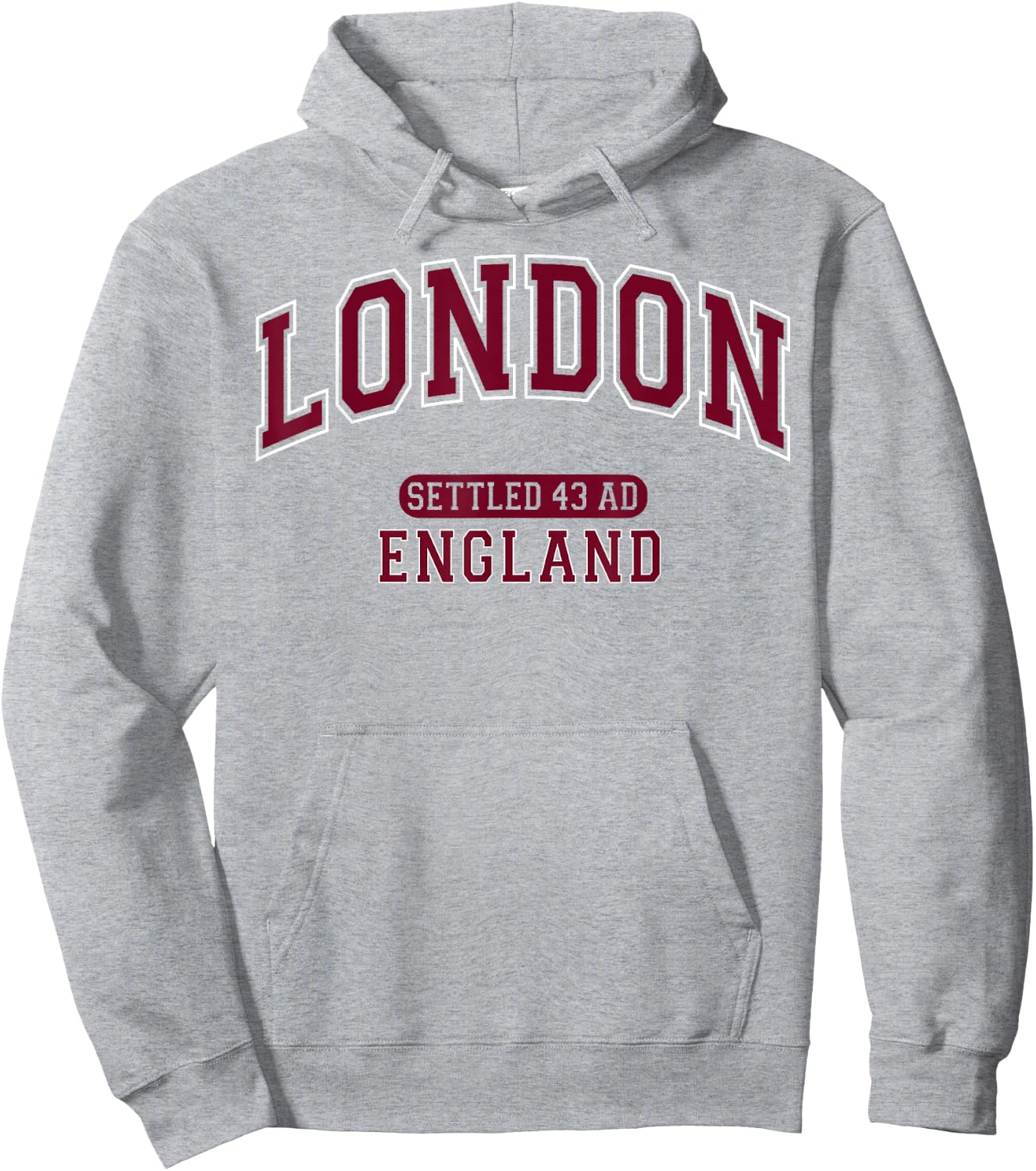 London England Settled 43 AD Vintage Sports Burgundy Hoodie - Hoodie | Ash