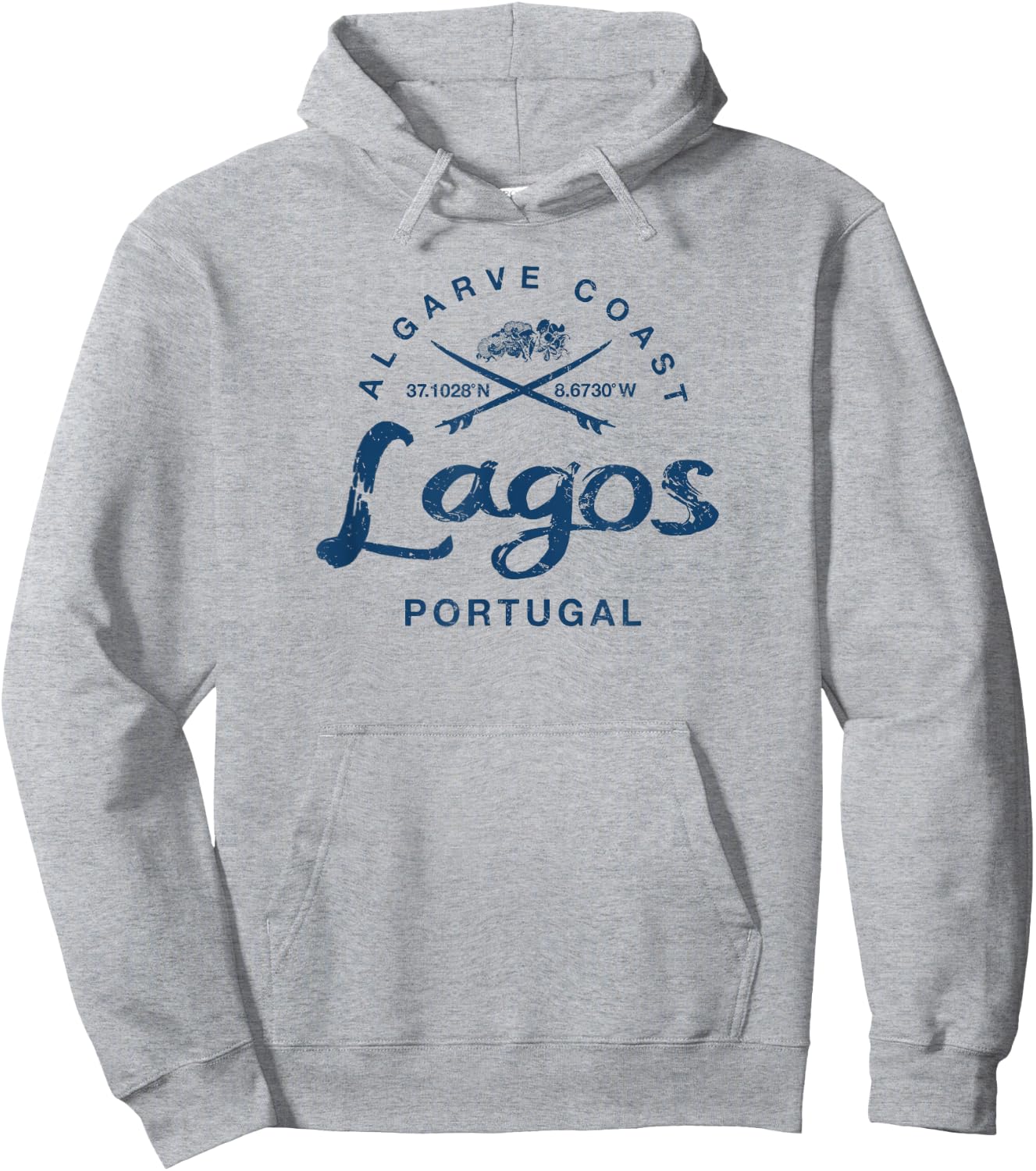 Portugal Lagos Surfing Vintage Hoodie - Hoodie | Ash
