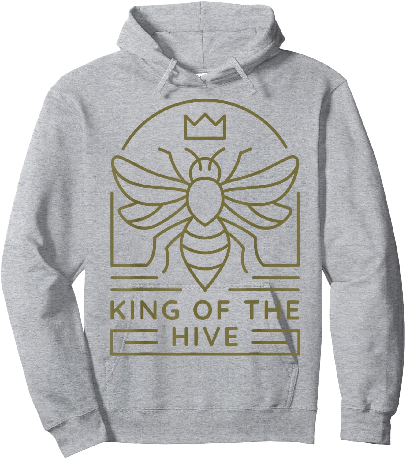 King Of The Hive Shirt Men Bee Lover Husband Beekeeper Hoodie - Hoodie | Ash