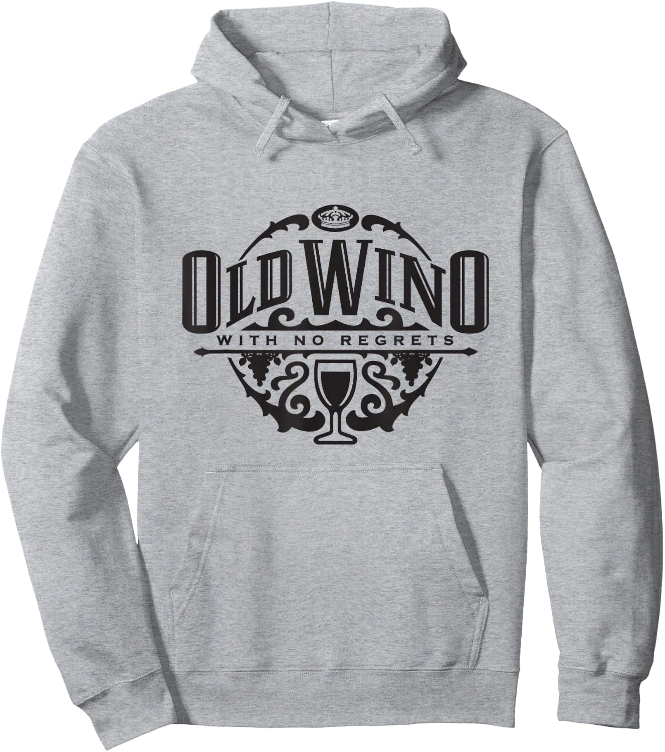 Wine Humor Drinking - Old Wino No Regrets T Shirt Hoodie - Hoodie | Ash