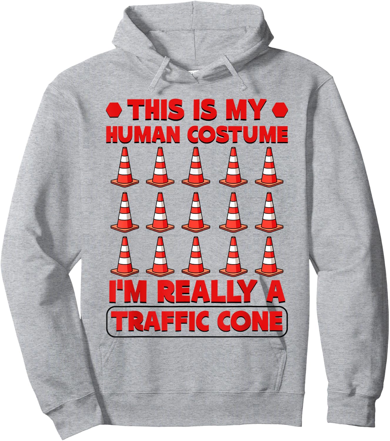 Funny Halloween Costume I'm Really A Traffic Cone Hoodie - Hoodie | Ash