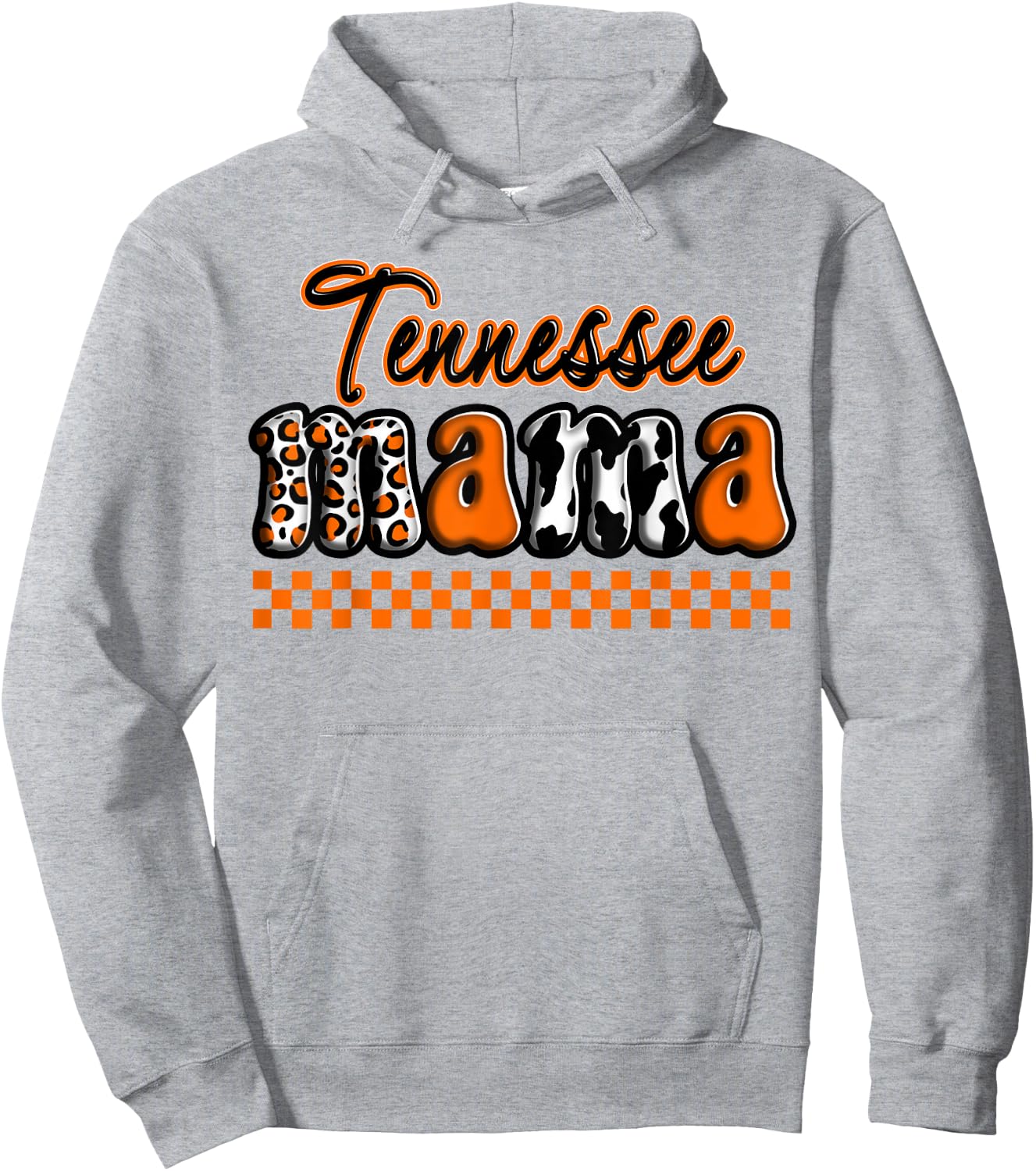 Tennessee Mama Mom Mommy Retro Checker Cheetah Country Hoodie - Hoodie | Ash