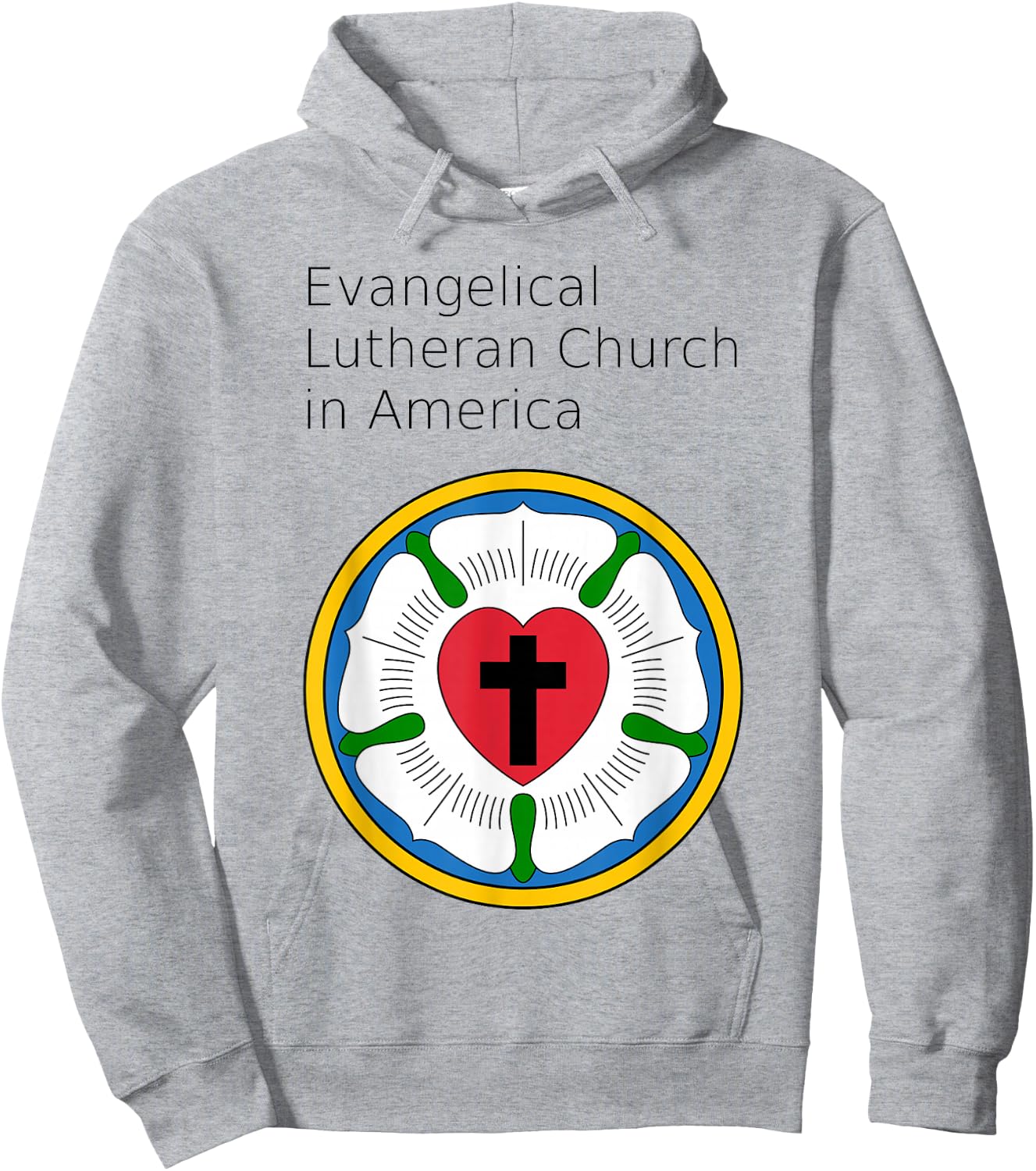 ELCA Rose Seal Logo of the Evangelical Lutheran Church in America Hoodie - Hoodie | Ash