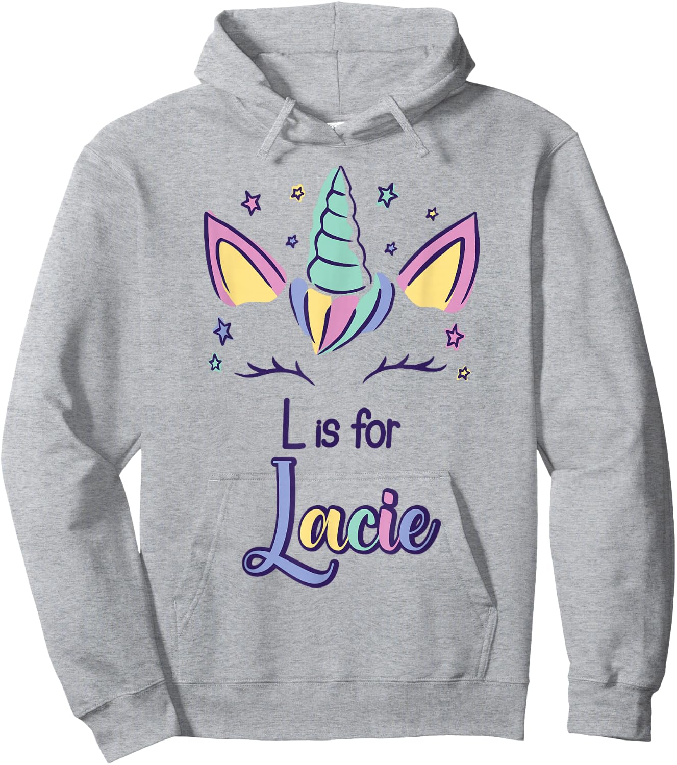 First Name Lacie Personalized L Is For Lacie Hoodie - Hoodie | Ash