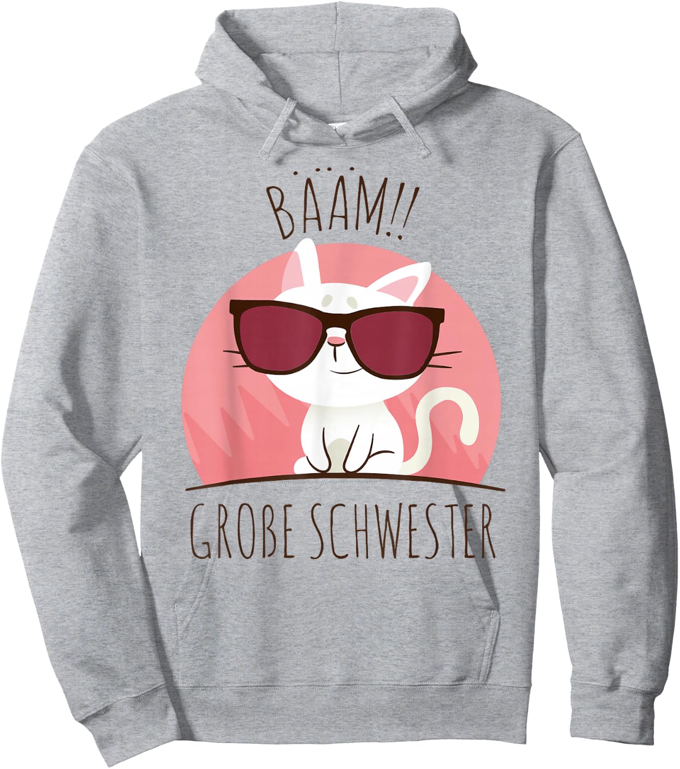 Big Sister 2022 Cool Cute Cat Hoodie - Hoodie | Ash