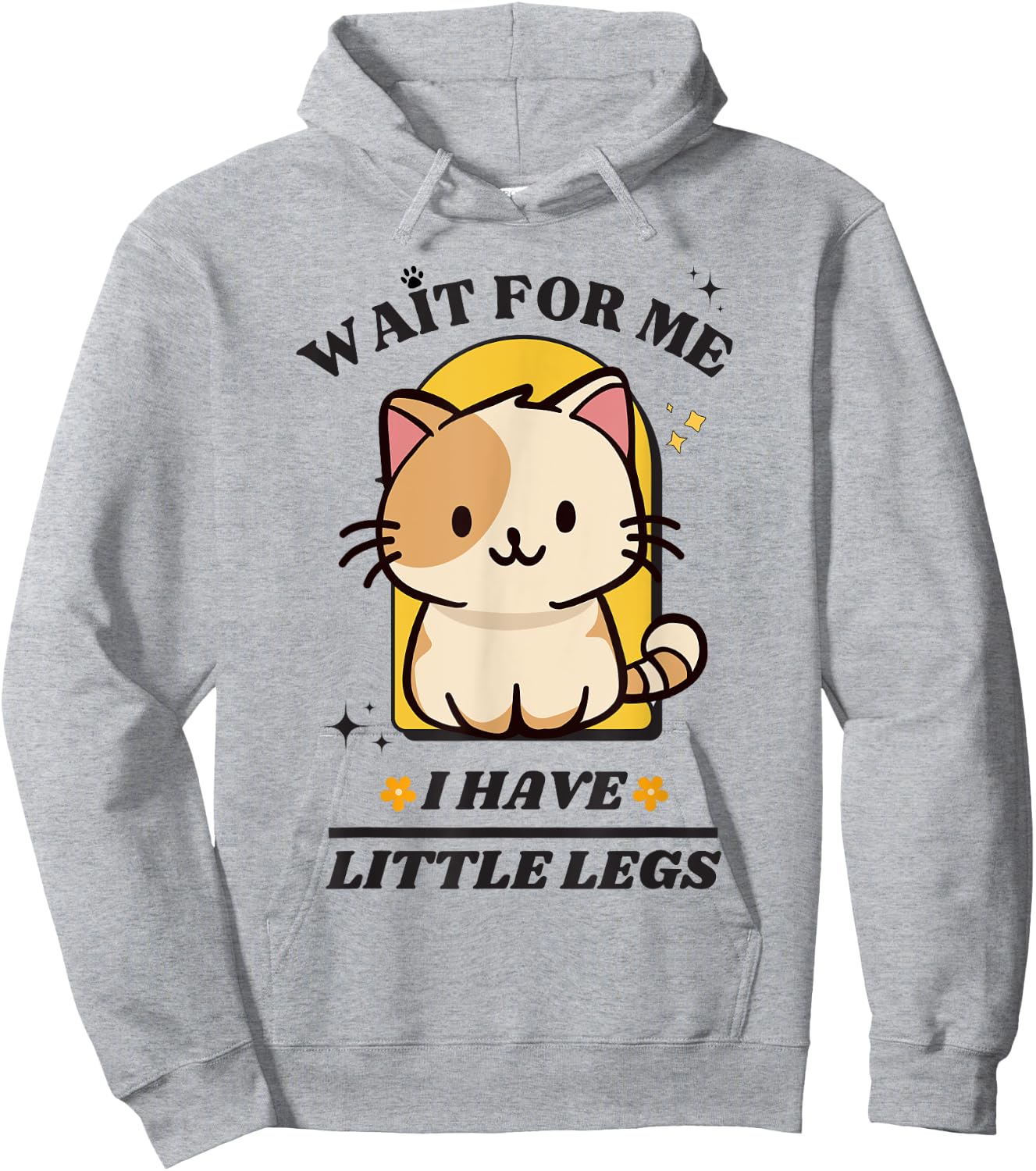 Funny Cat Lover Wait For Me I Have Little Legs Groovy Hoodie - Hoodie | Ash
