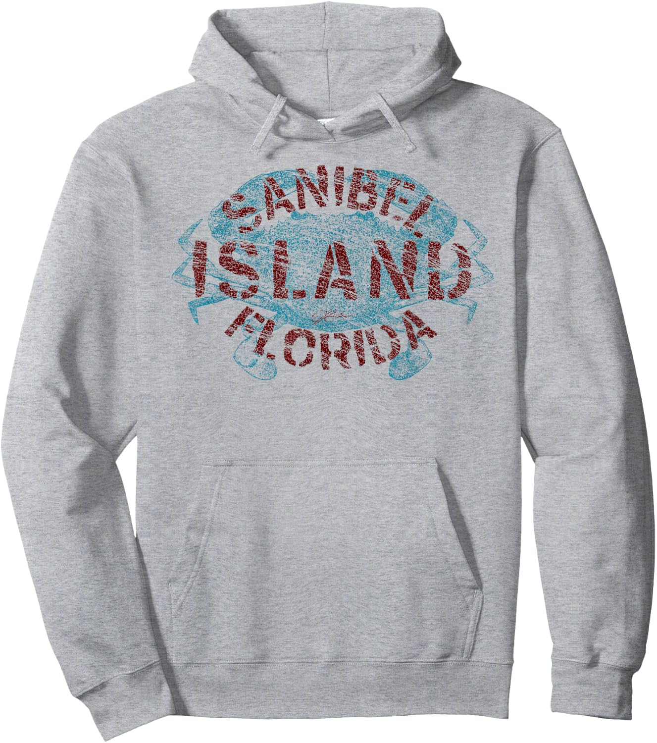JCombs: Sanibel Island, FL, Blue Crab (Distressed) Hoodie - Hoodie | Ash