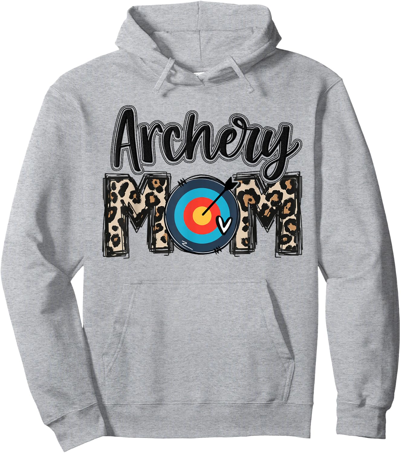 Leopard Archery Mom Bow Arrow USA Archery Mama Hunter Hoodie - Hoodie | Ash