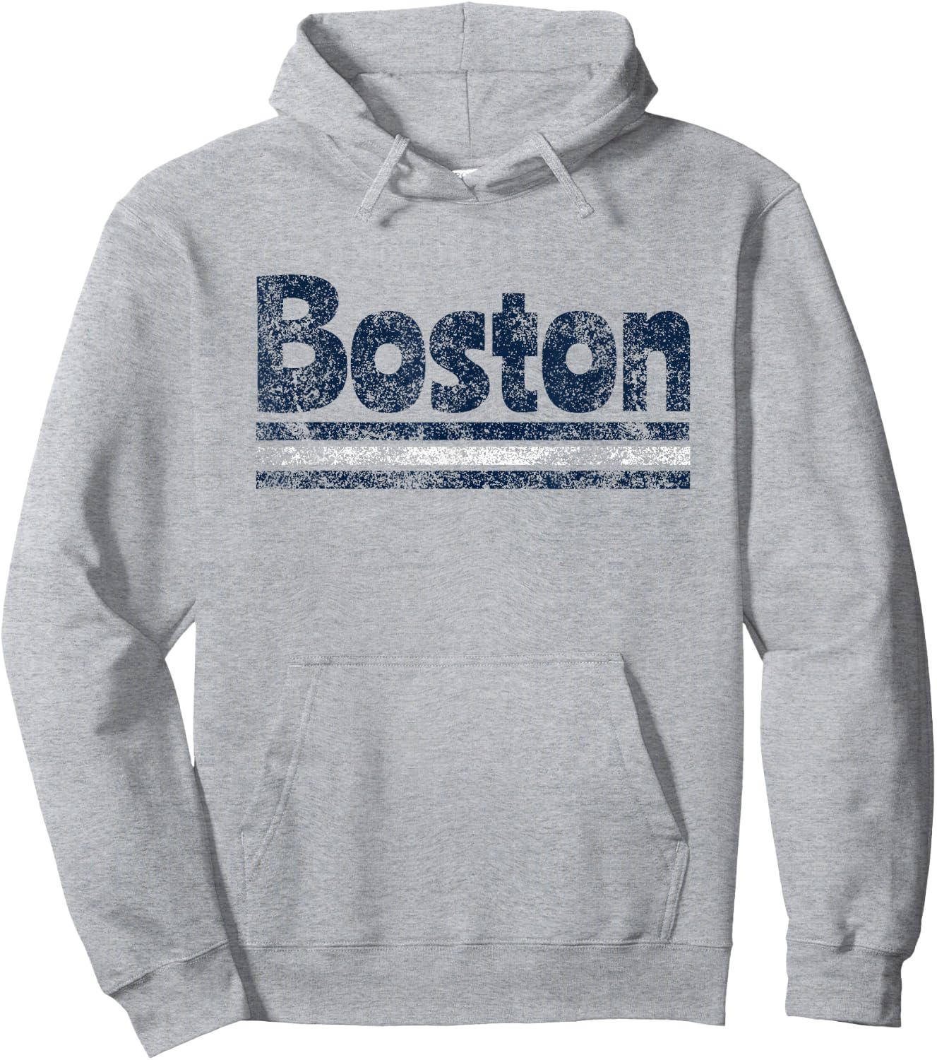 Boston Massachusetts Retro Vintage Weathered Throwback Hoodie - Hoodie | Ash