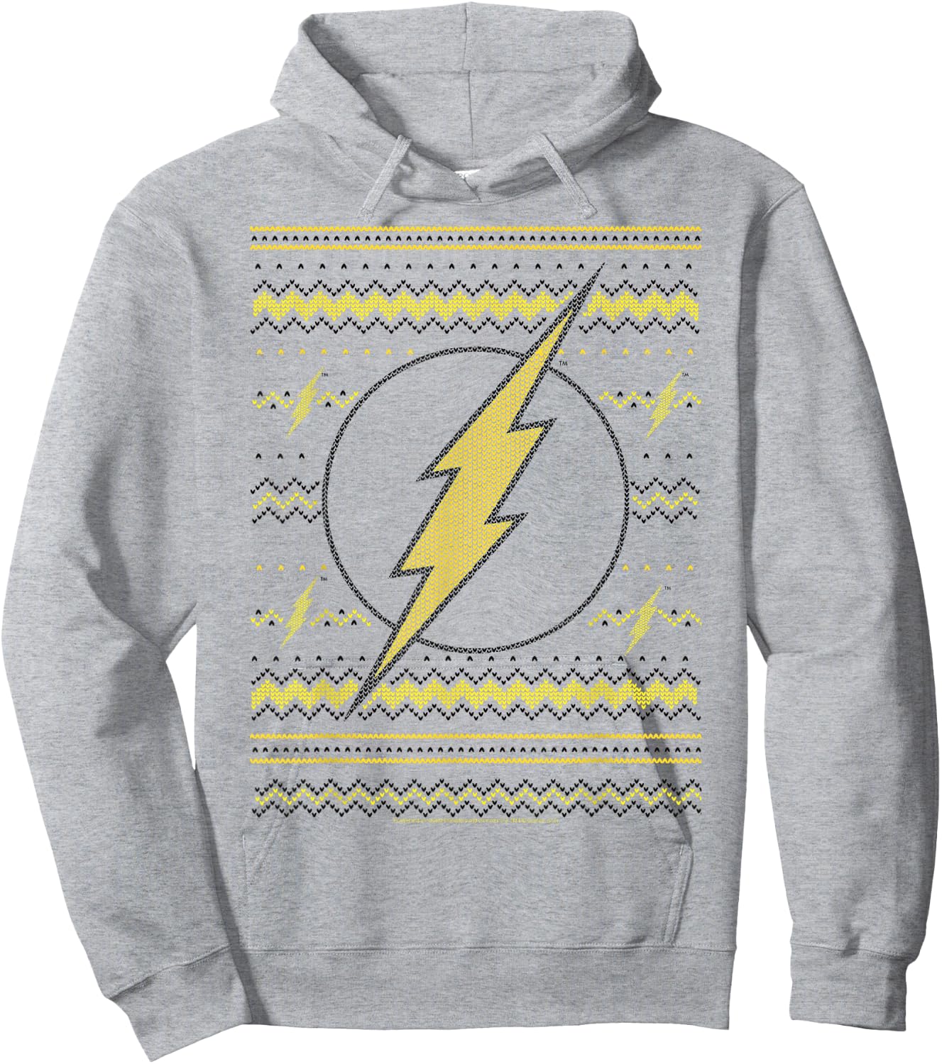DC Comics The Flash Logo Christmas Sweater Style Hoodie - Hoodie | Ash