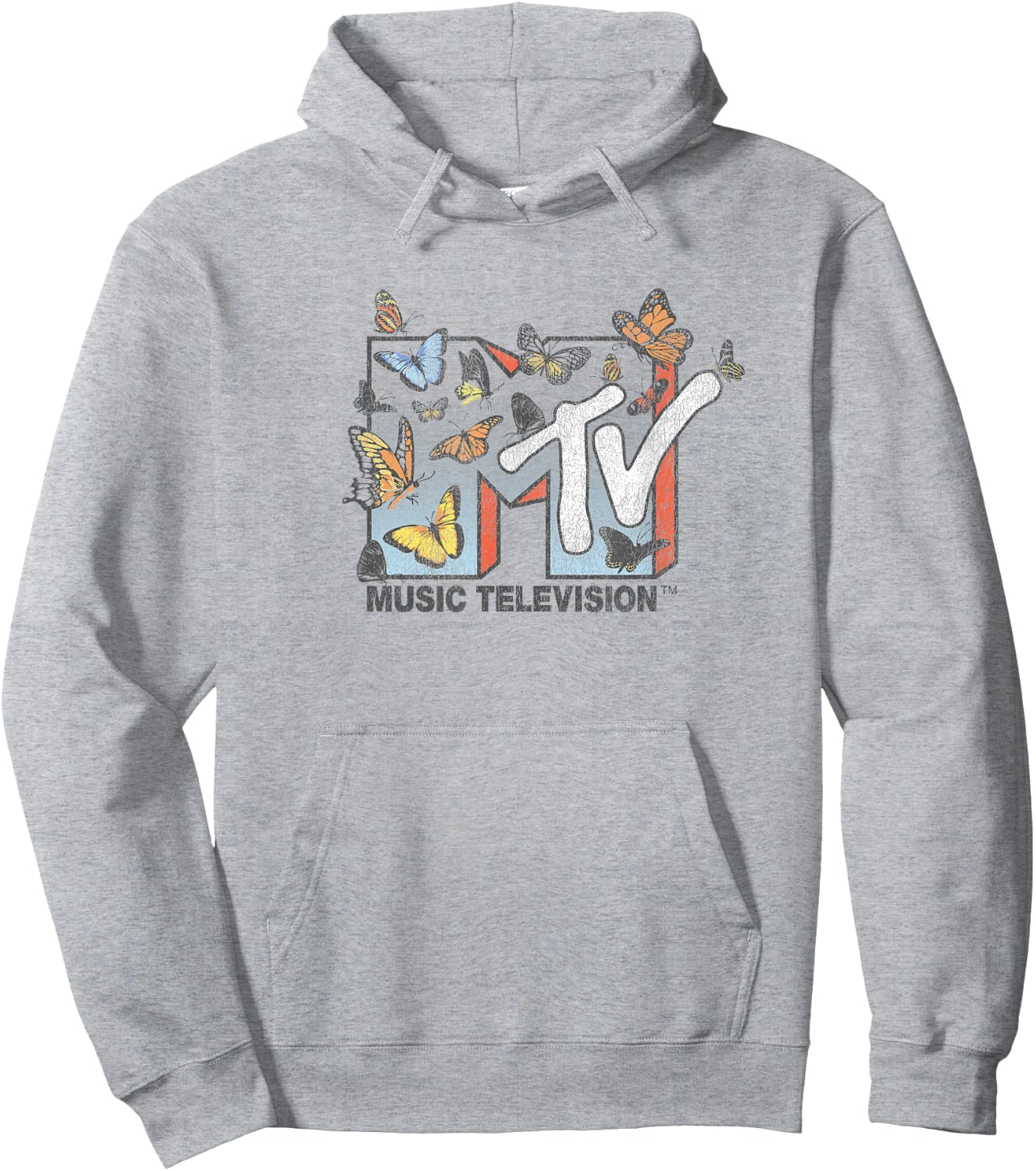 MTV Lots of Butterflies MTV Logo Small Hoodie - Hoodie | Ash