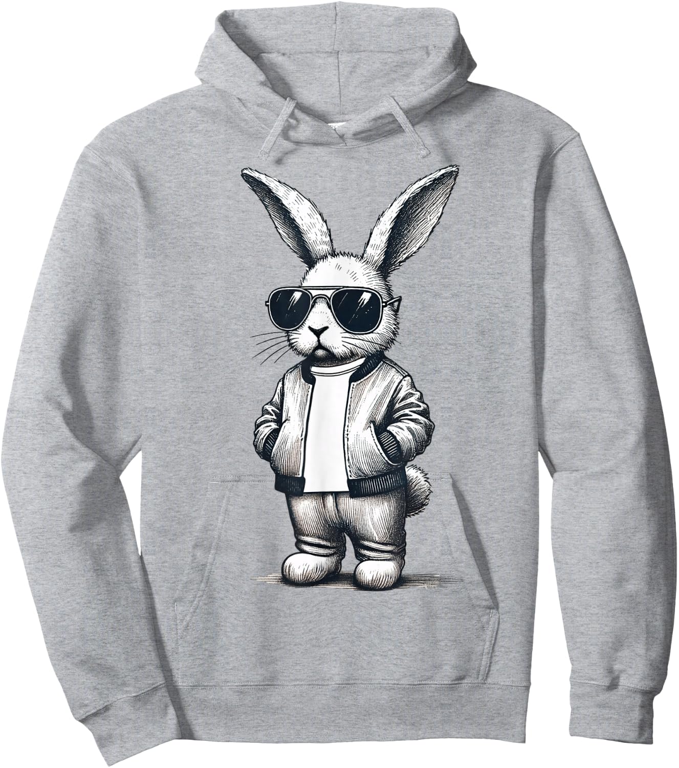 Bunny Rabbit With Sunglasses Easter Day for Boys Men Kids Hoodie - Hoodie | Ash
