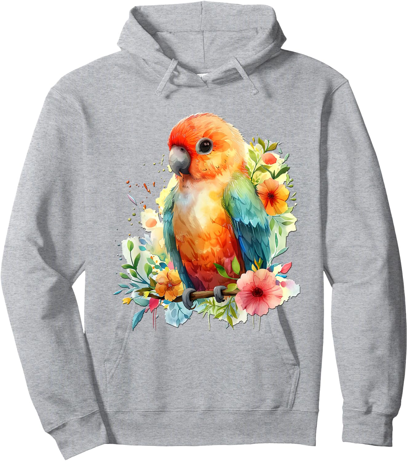 Baby Papagei mit Blumen süße Papageien Mädchen Tochter Sohn Hoodie - Hoodie | Ash