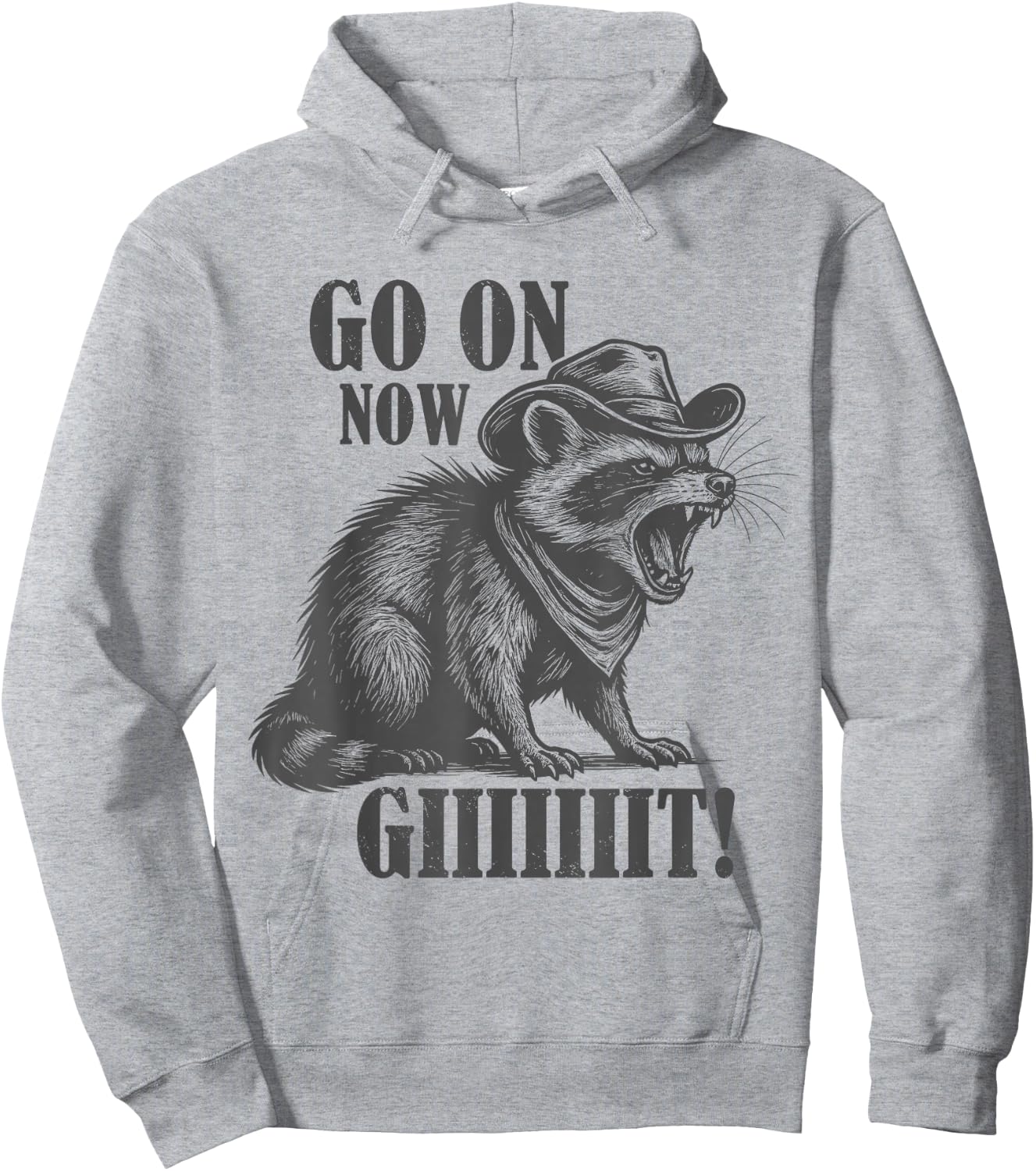 Cowboy Raccoon Go On Now Giiiiiit Funny Western Country Hoodie - Hoodie | Ash