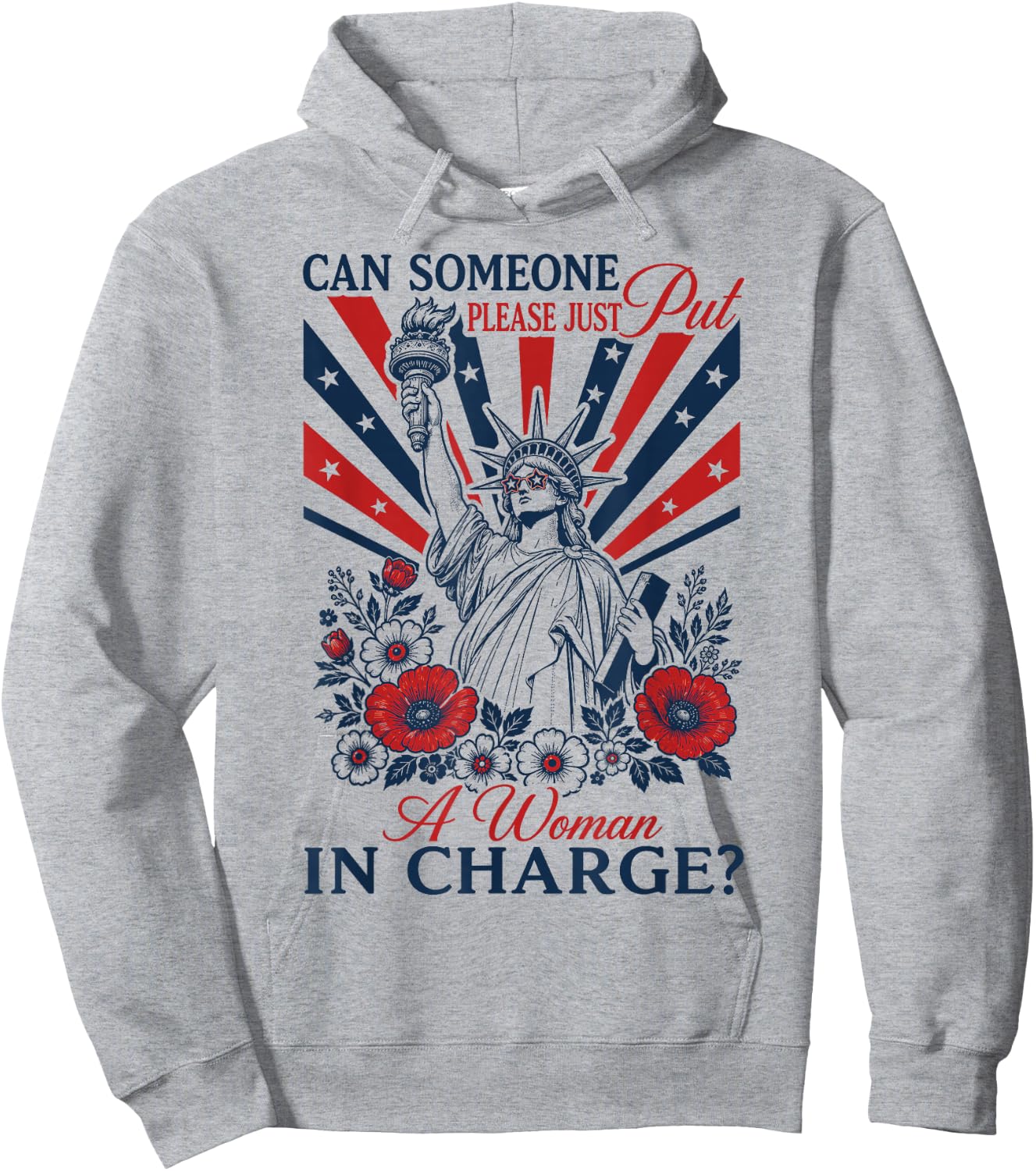 Retro Can Someone Please Just Put A Woman in Charge Hoodie - Hoodie | Ash