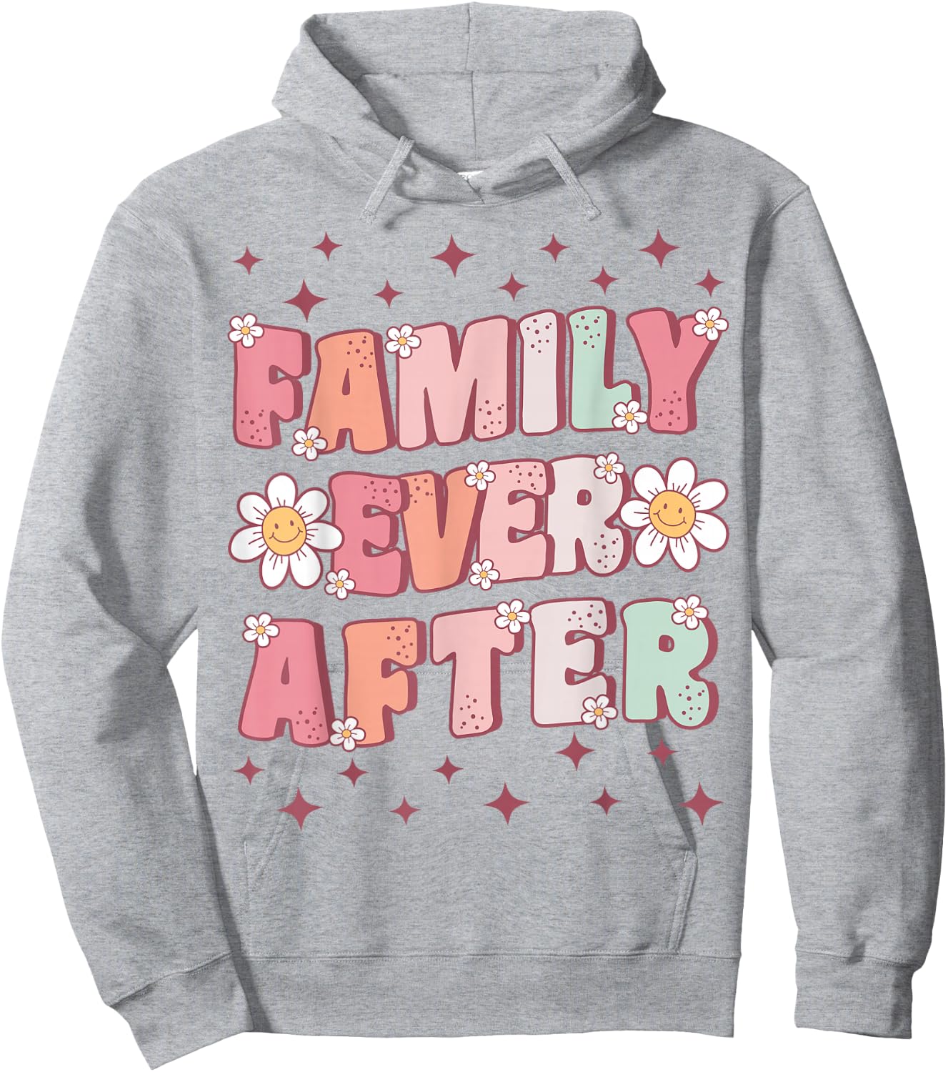Family Ever After Cute Groovy Adoption Day for Adopted Kids Hoodie - Hoodie | Ash