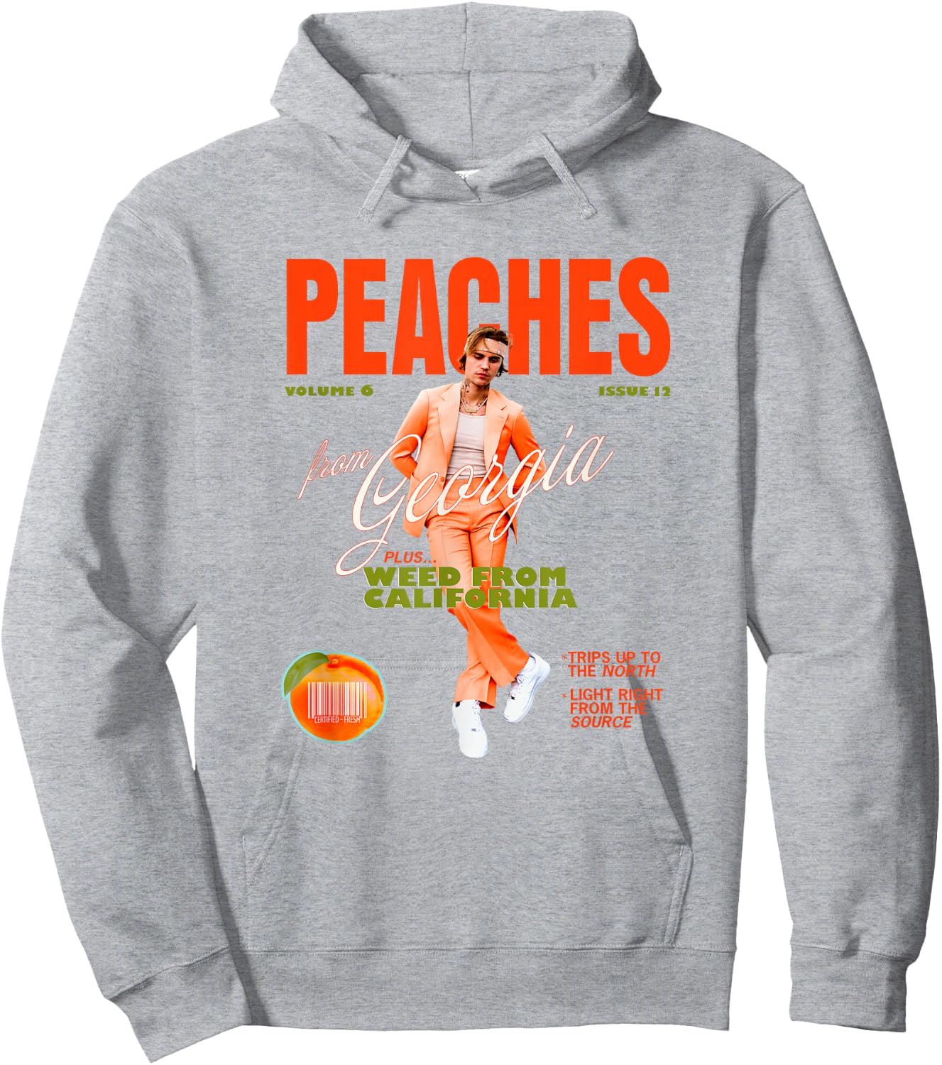 Official Justin Bieber Peaches White , White Hoodie - Hoodie | Ash