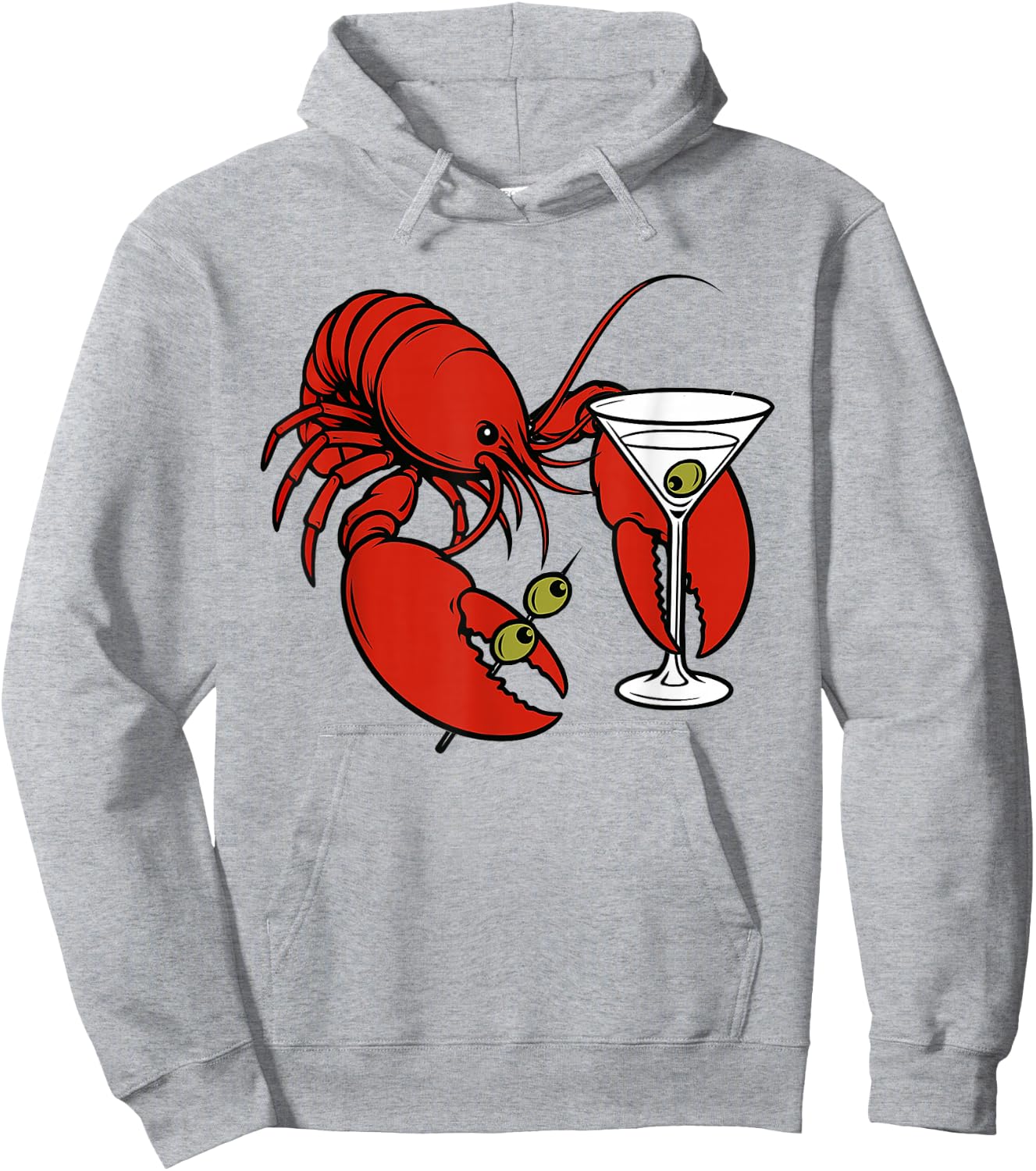 Martini Cocktail Lover Seafood Lobster Drinking Martini Hoodie - Hoodie | Ash